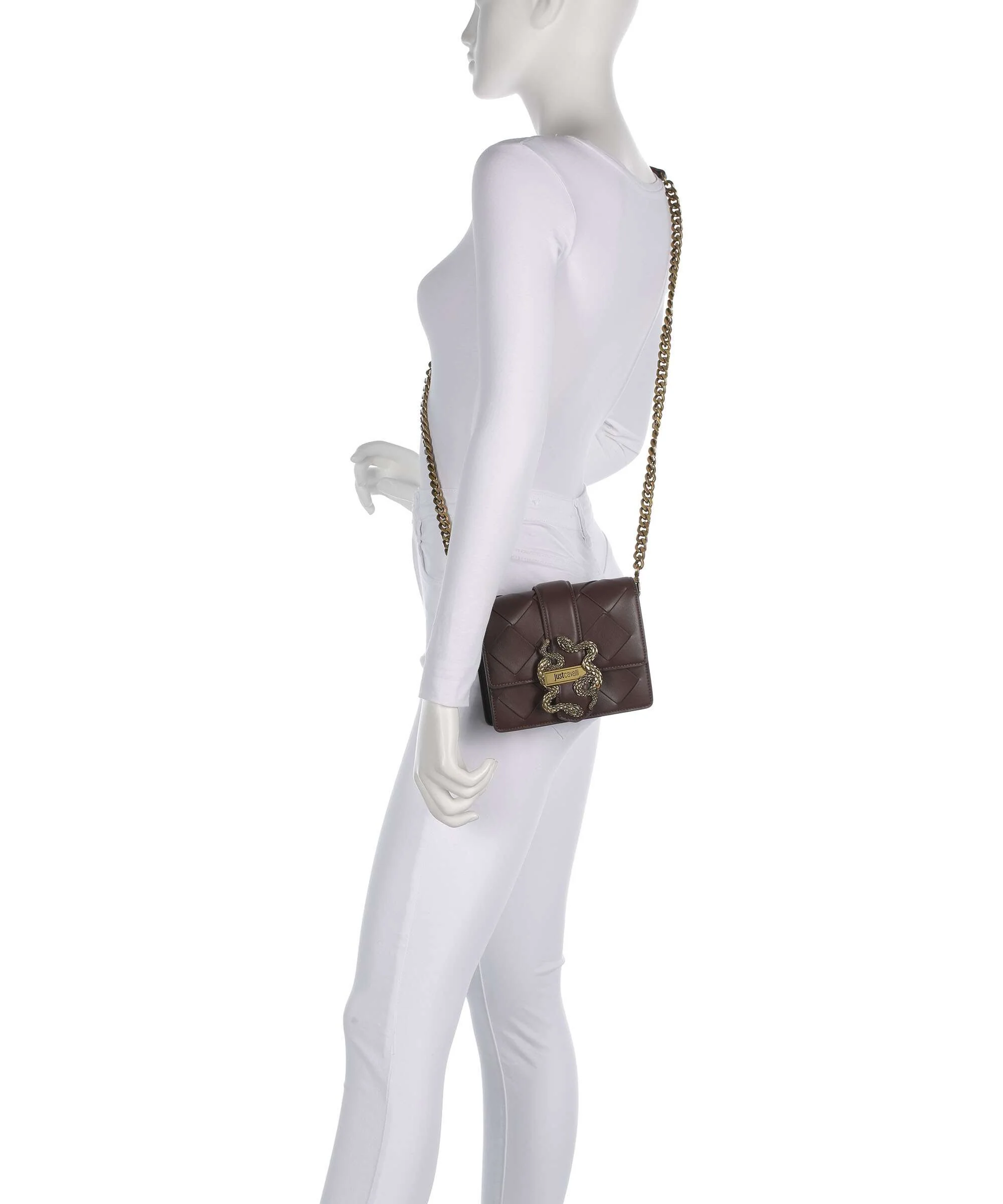 Just Cavalli Iconic Snakes Braided Torba przez ramię black coffee - Image 3