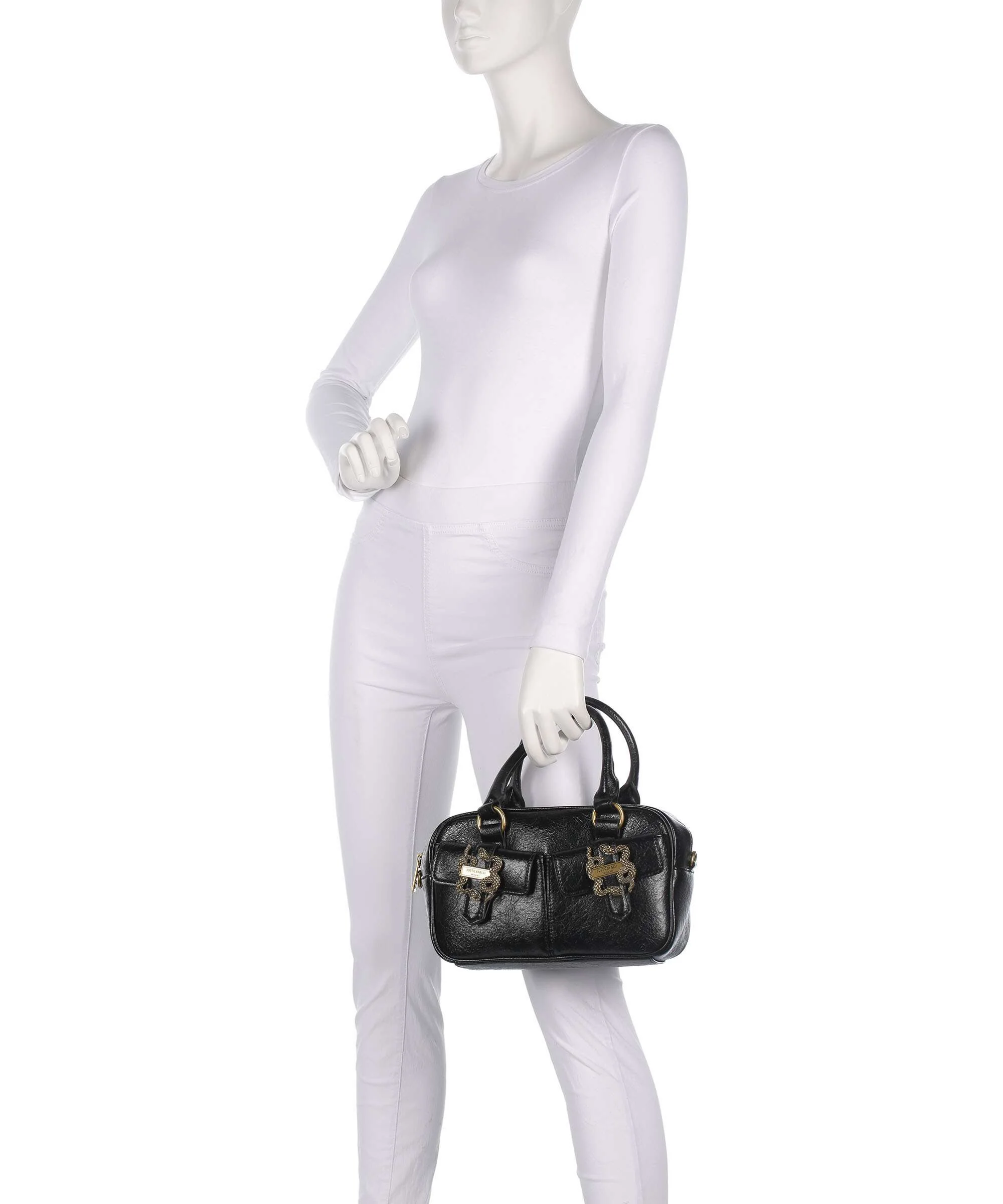 Just Cavalli Iconic Snakes Pockets Torebka black - Image 3