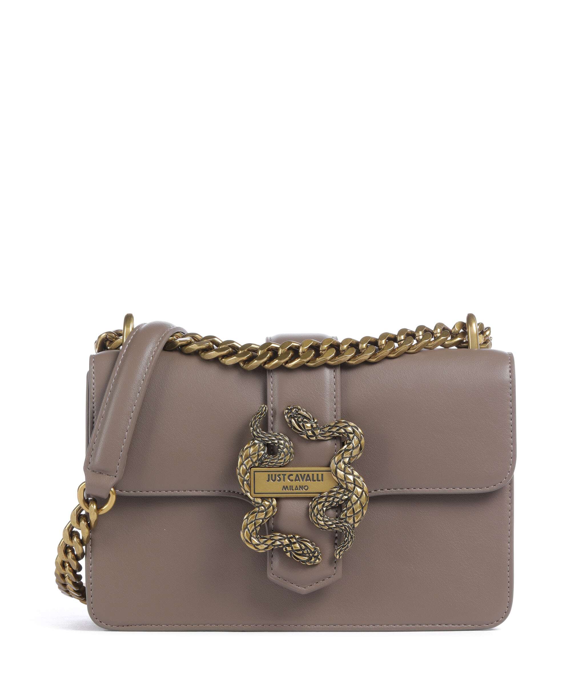 Just Cavalli Iconic Snakes Torba na ramię taupe