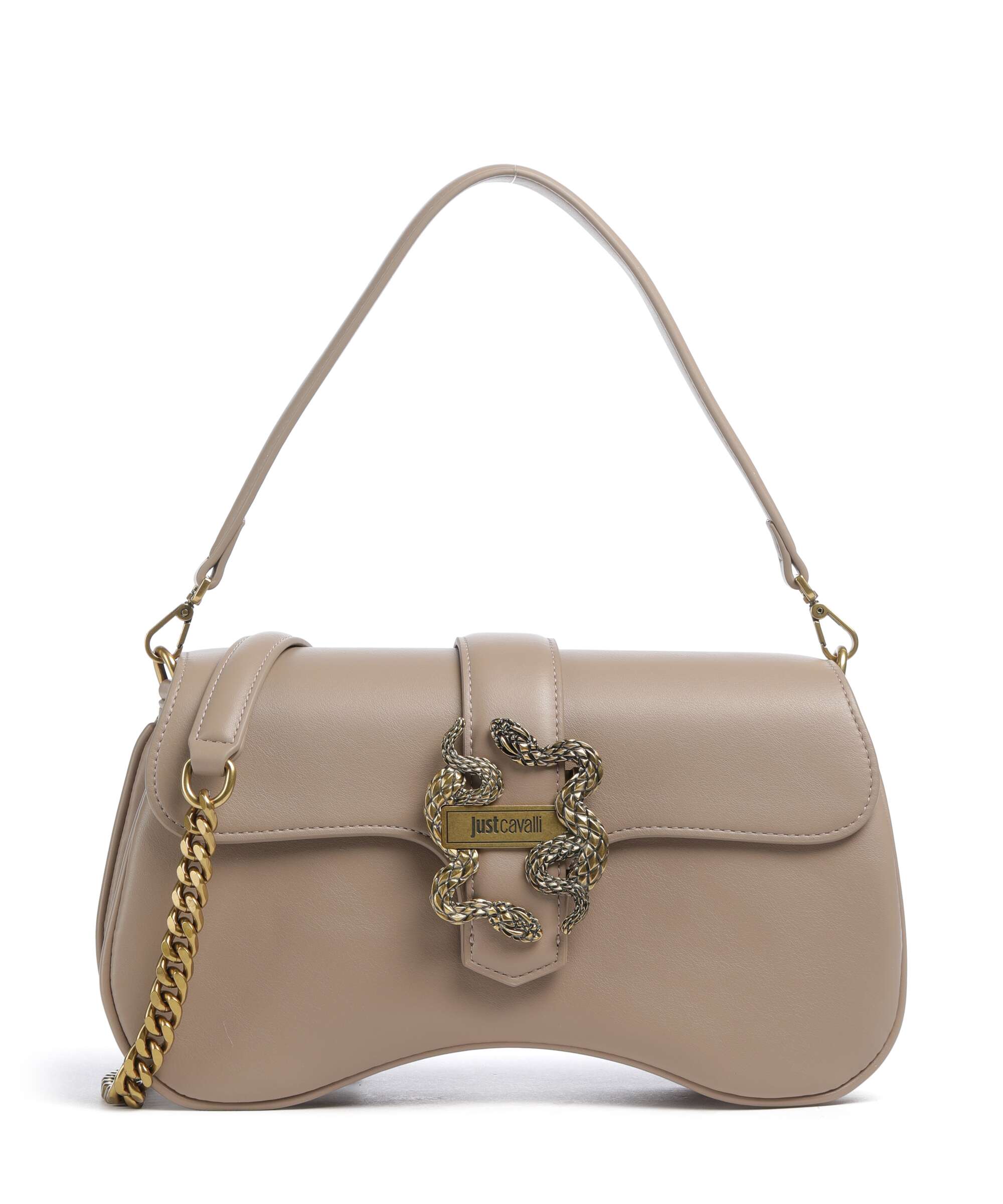 Just Cavalli Iconic Snakes Torba na ramię tan