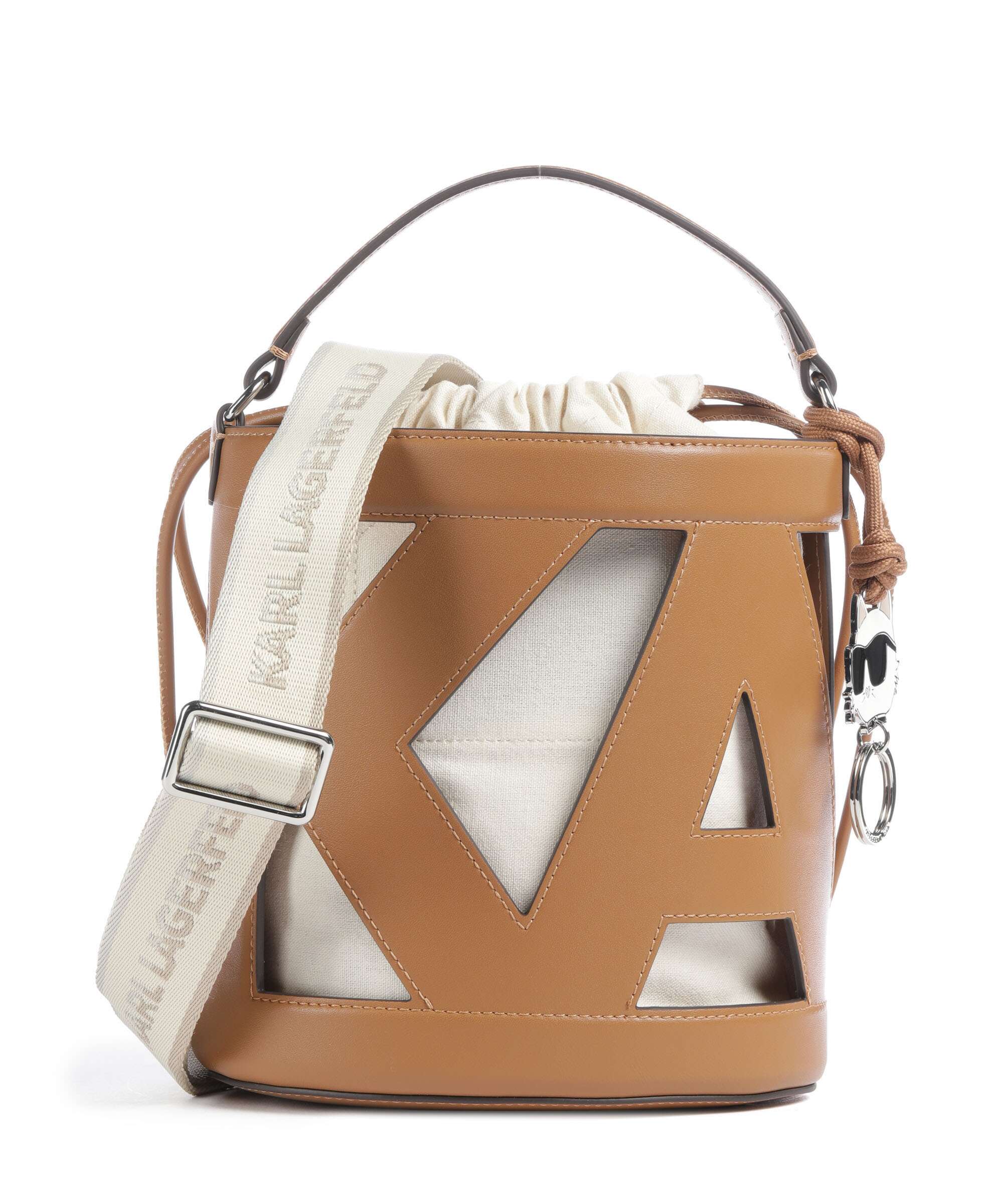 Karl Lagerfeld Ikon Monogram Torebka worek diagonal cream monogram