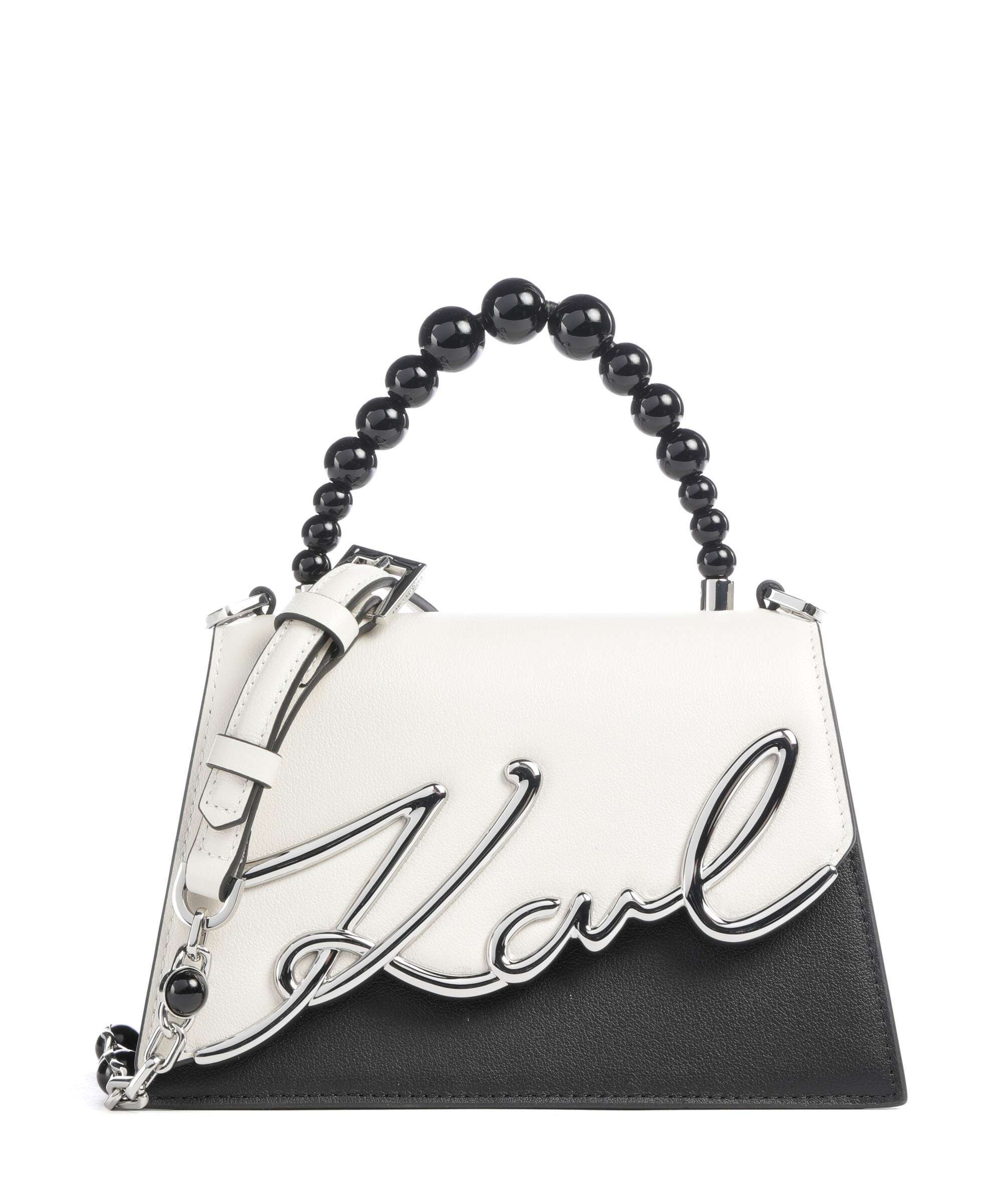 Karl Lagerfeld K/Signature 2.0 Small Pearls Torebka white/black