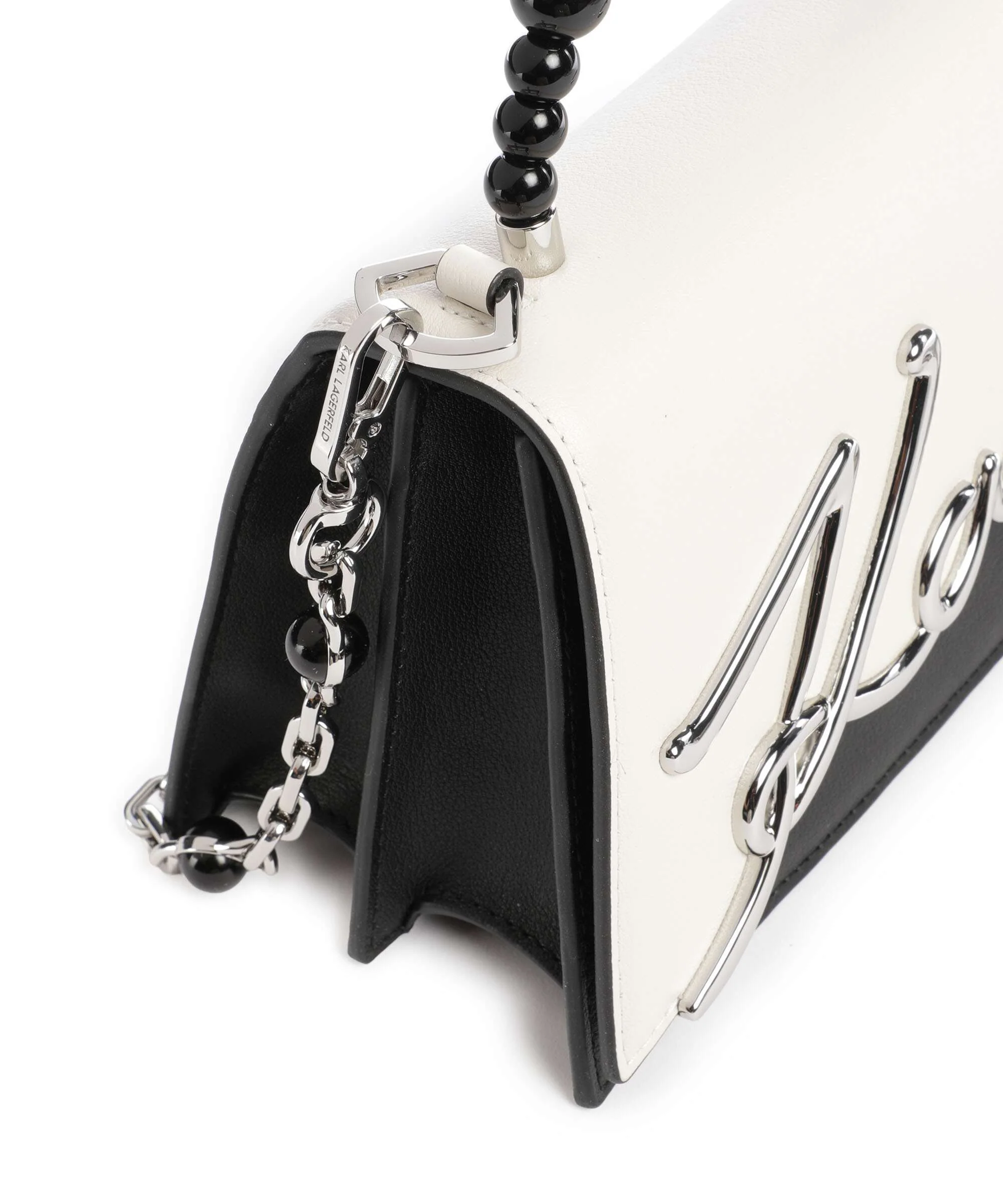 Karl Lagerfeld K/Signature 2.0 Small Pearls Torebka white/black - Image 4