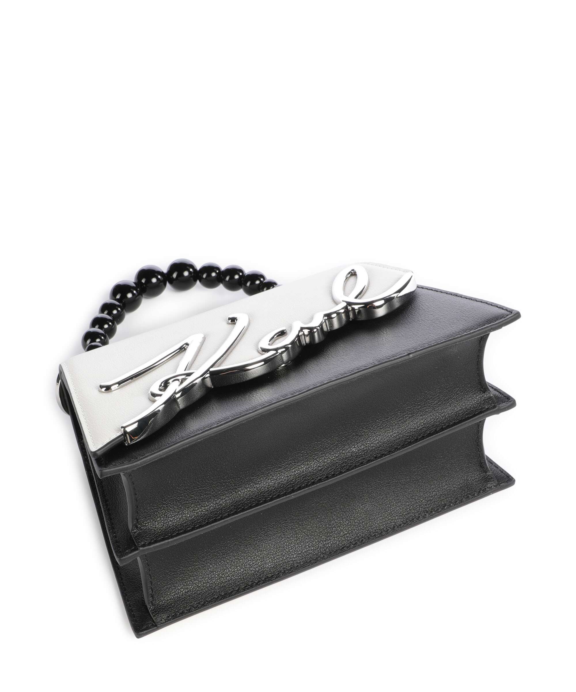 Karl Lagerfeld K/Signature 2.0 Small Pearls Torebka white/black - Image 5