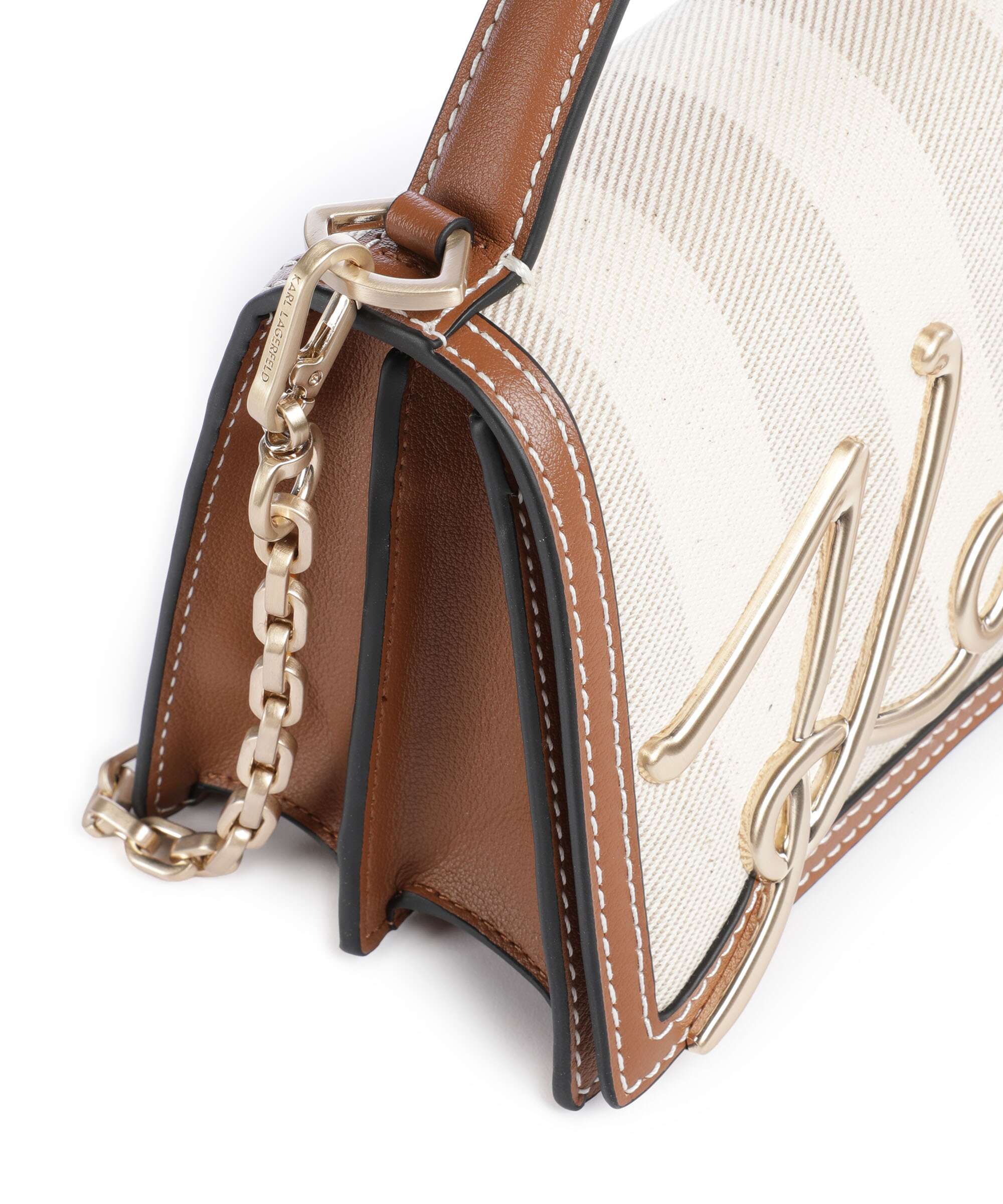 Karl Lagerfeld K/Signature 2.0 Small Torba przez ramię natural canvas/tan - Image 4