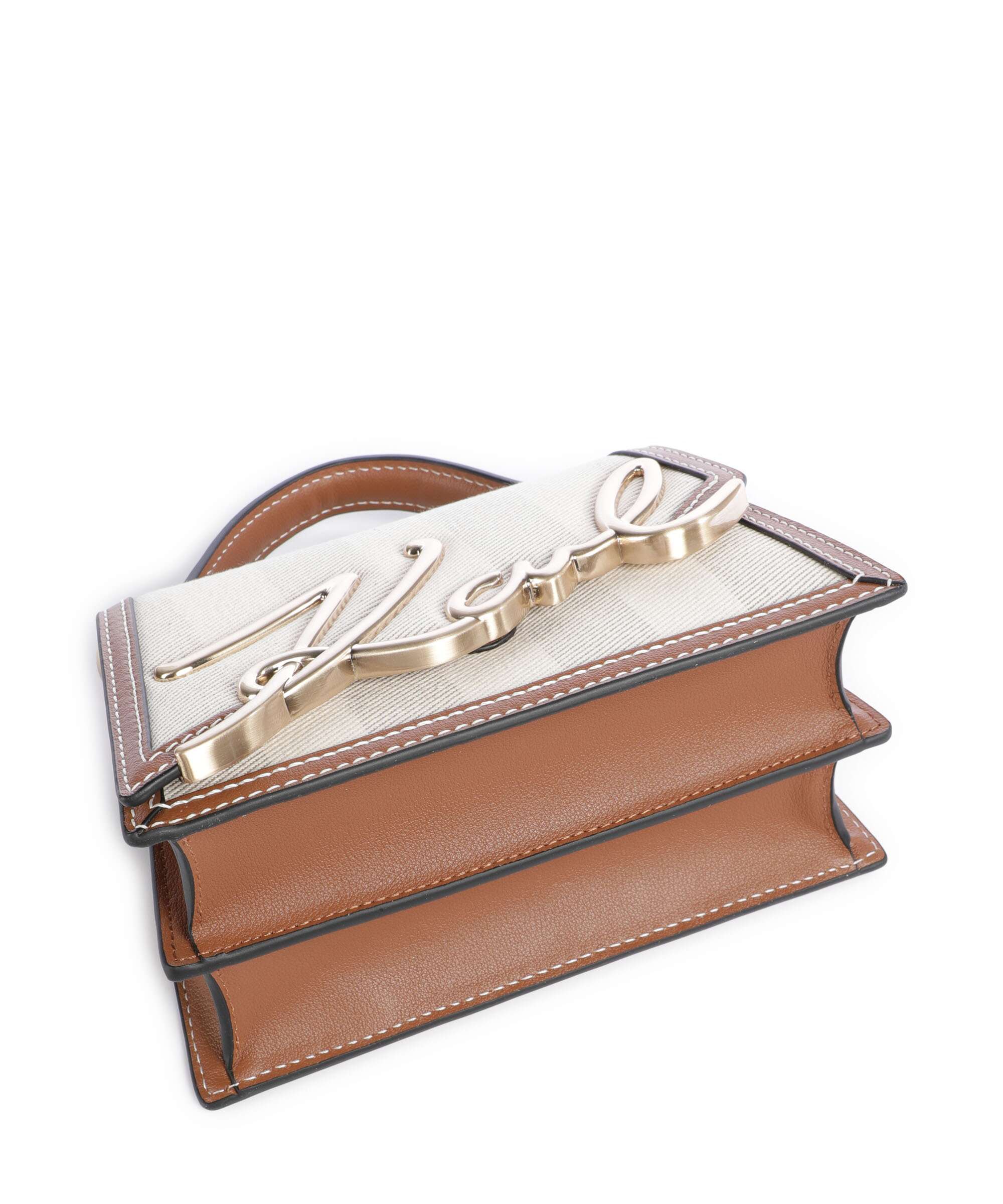 Karl Lagerfeld K/Signature 2.0 Small Torba przez ramię natural canvas/tan - Image 5