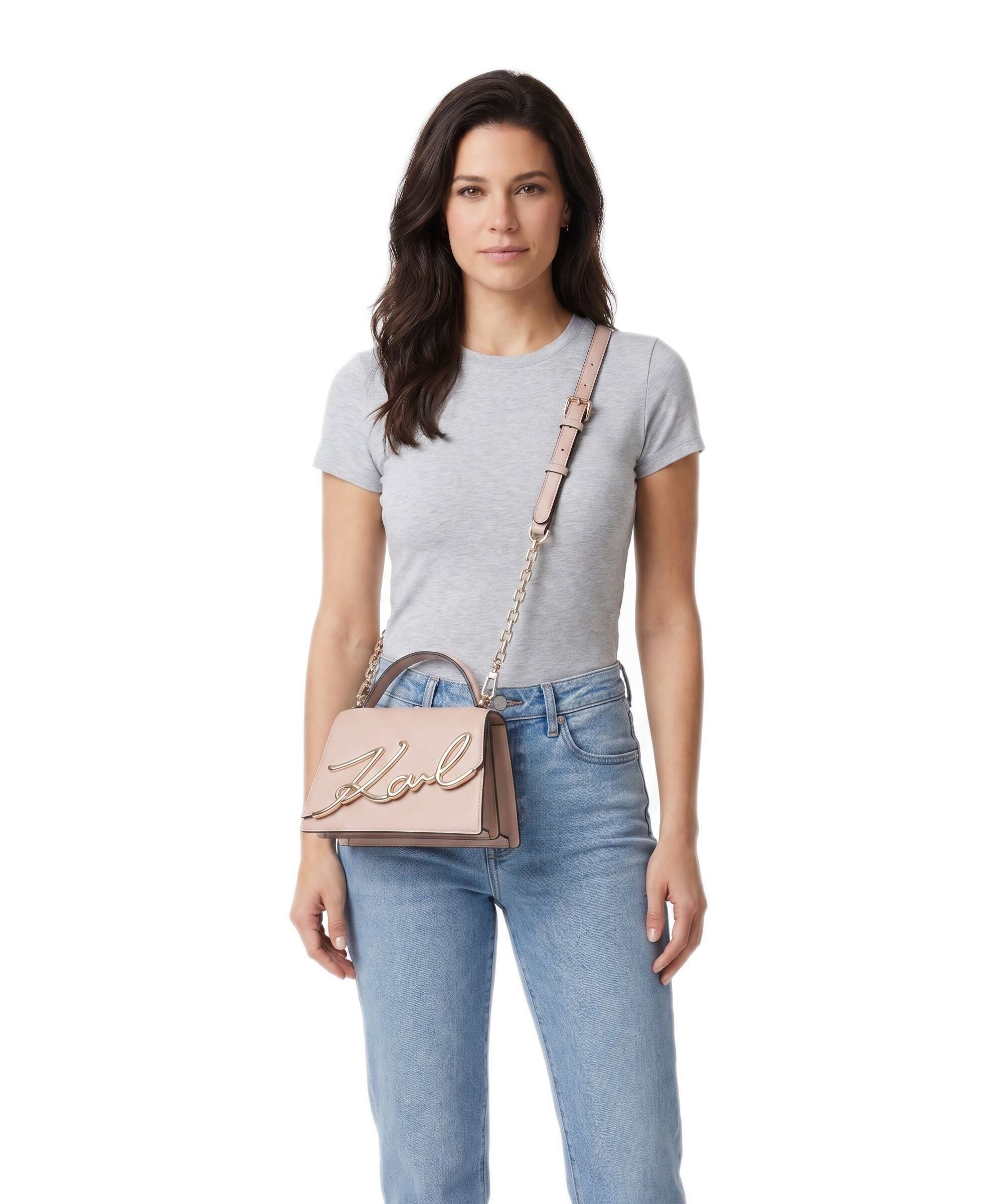 Karl Lagerfeld K/Signature 2.0 Torba przez ramię nude pink - Image 3