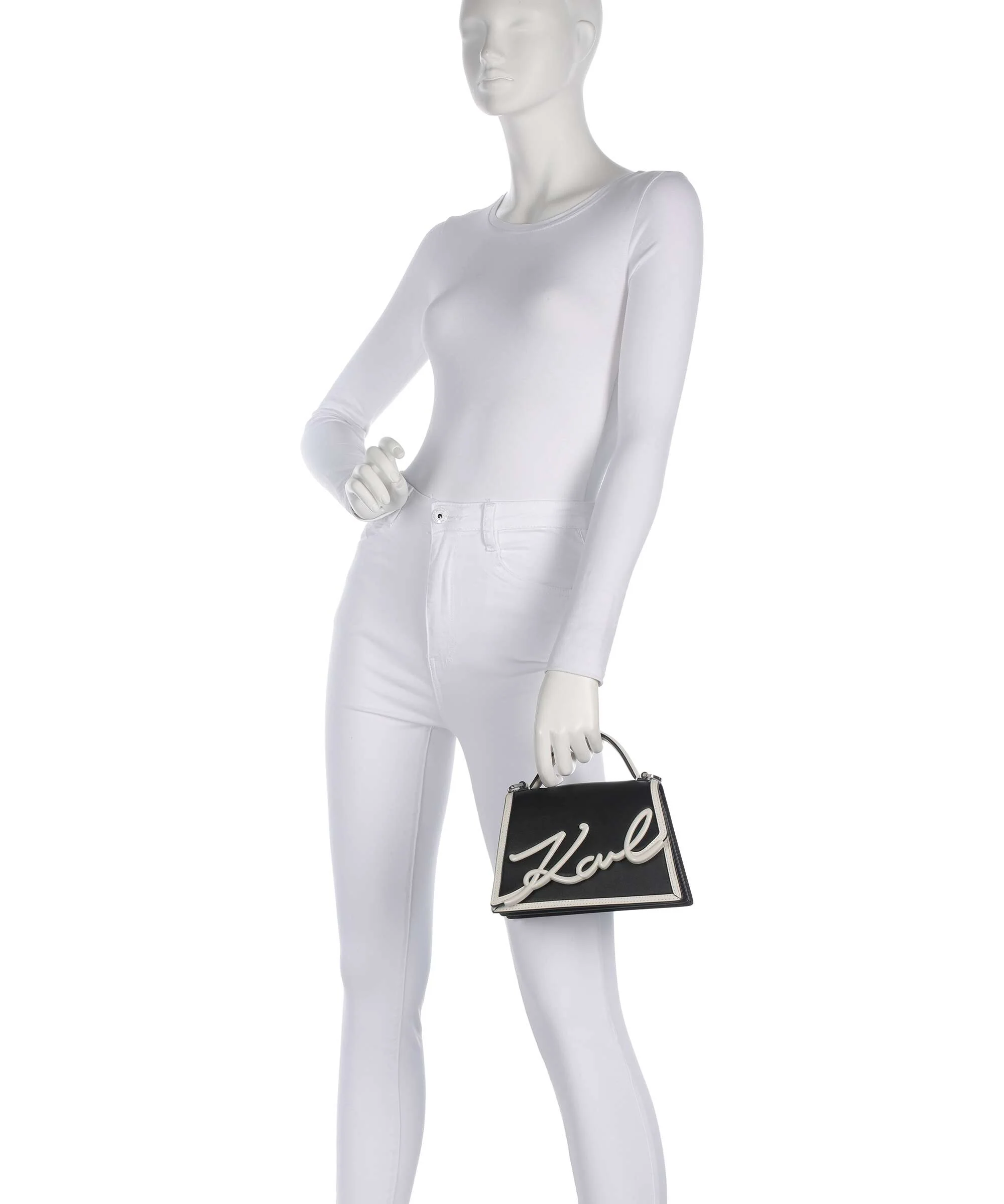 Karl Lagerfeld K/Signature 2.0 Torba przez ramię black/white - Image 3