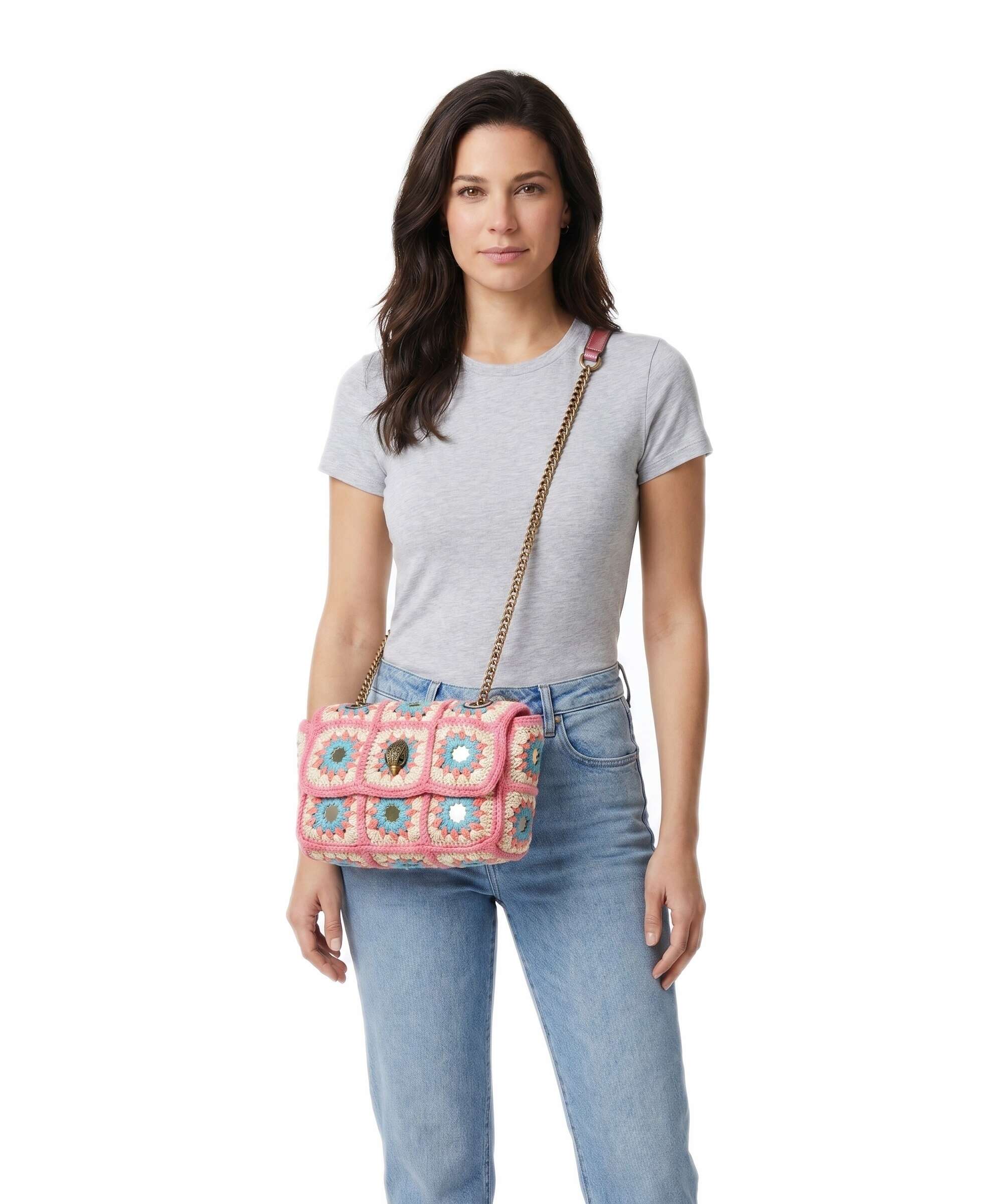 Kurt Geiger Kensington Crochet Torba przez ramię pink combination - Image 3