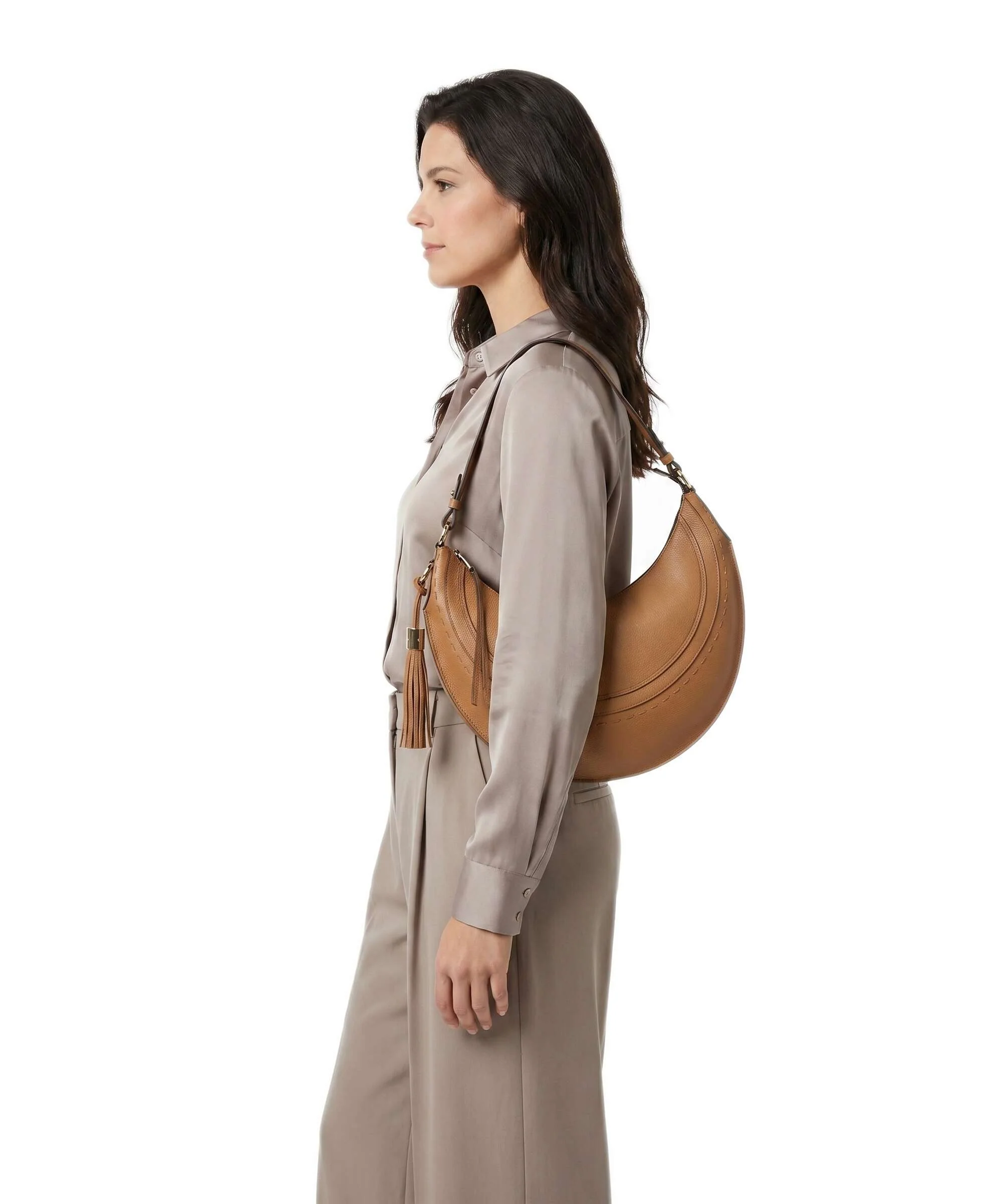 Lancel Hobohème M Torebka worek camel - Image 3
