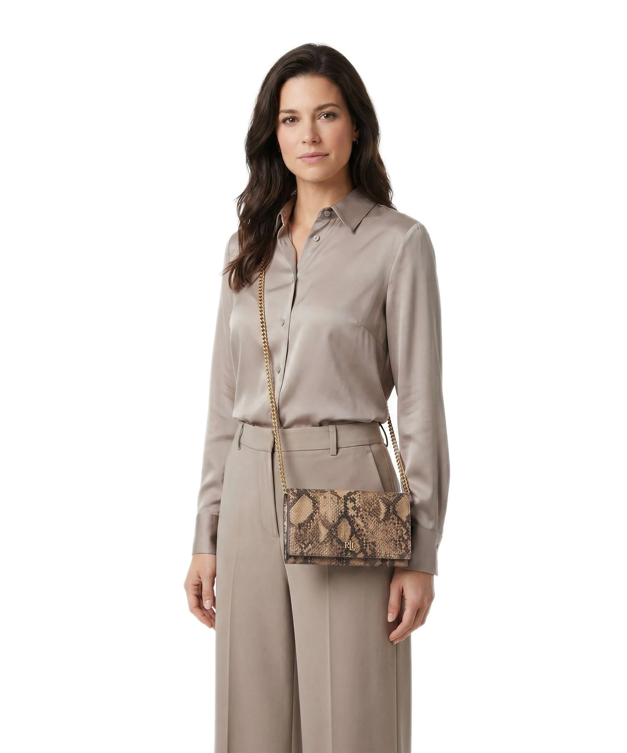 Lauren Ralph Lauren Adair II Large Portfel tan multi - Image 4