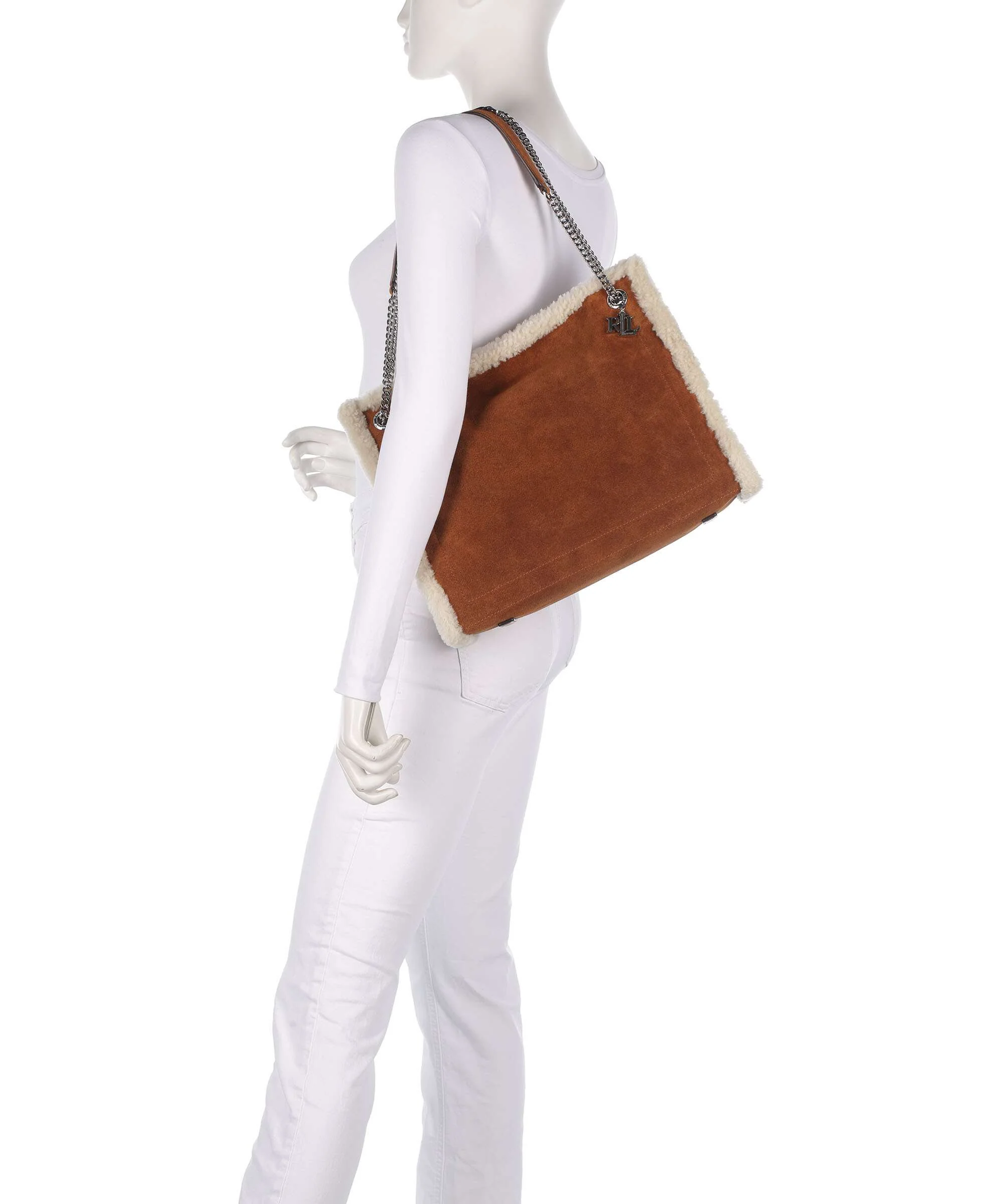 Lauren Ralph Lauren Bradley Large Torba na zakupy lauren tan/natural - Image 3