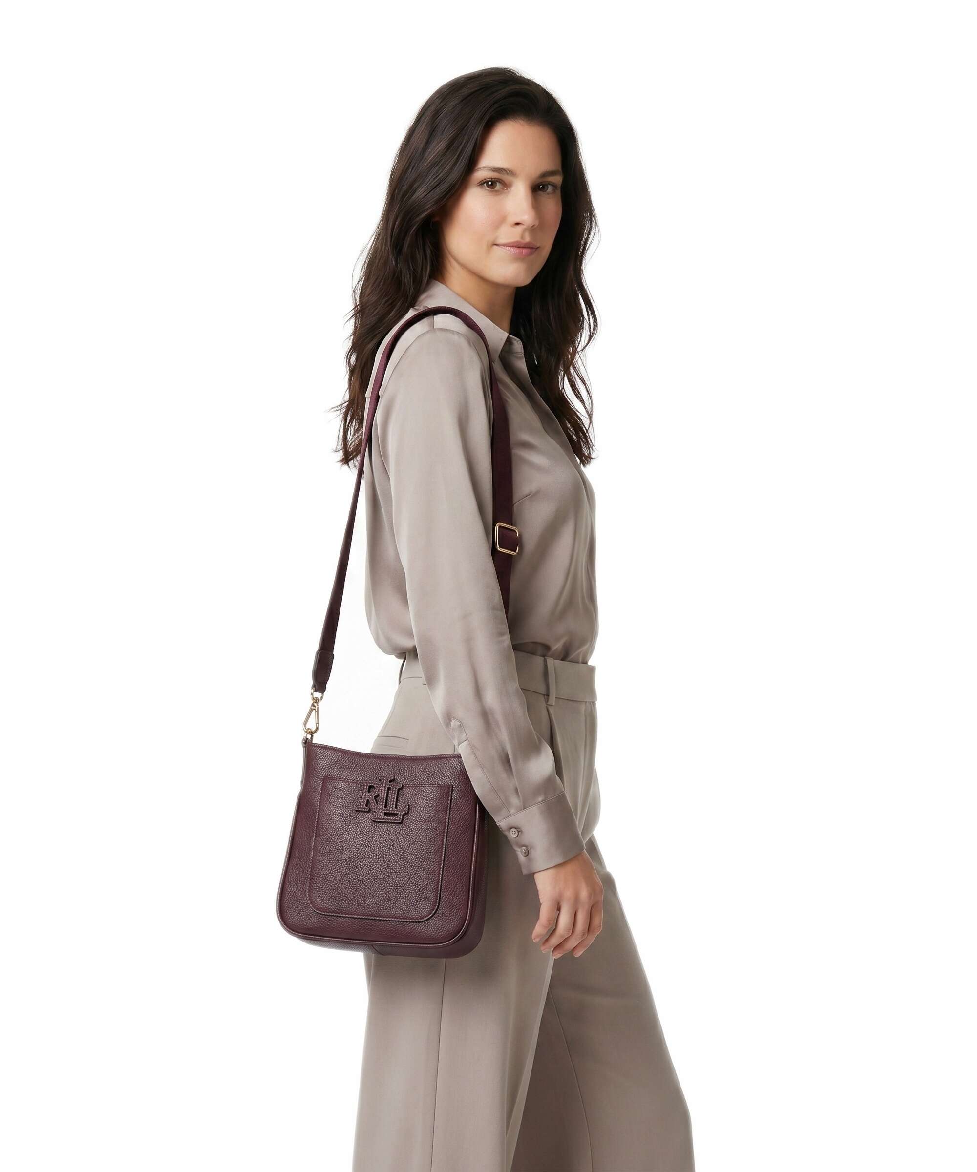 Lauren Ralph Lauren Cameryn Small Torba przez ramię dark garnet - Image 3