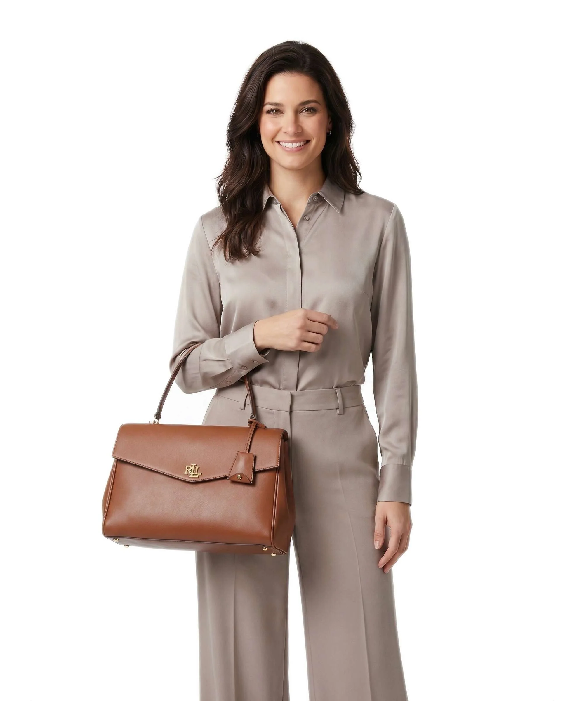 Lauren Ralph Lauren Farrah Medium Torebka lauren tan - Image 3