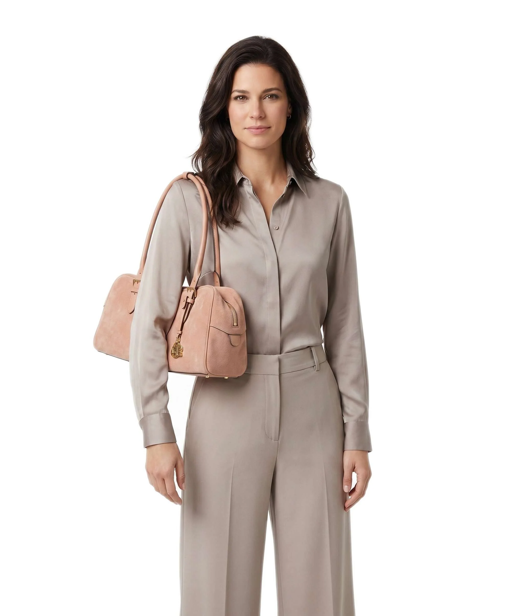 Lauren Ralph Lauren Marcy Large Torba na ramię pink sienna - Image 3