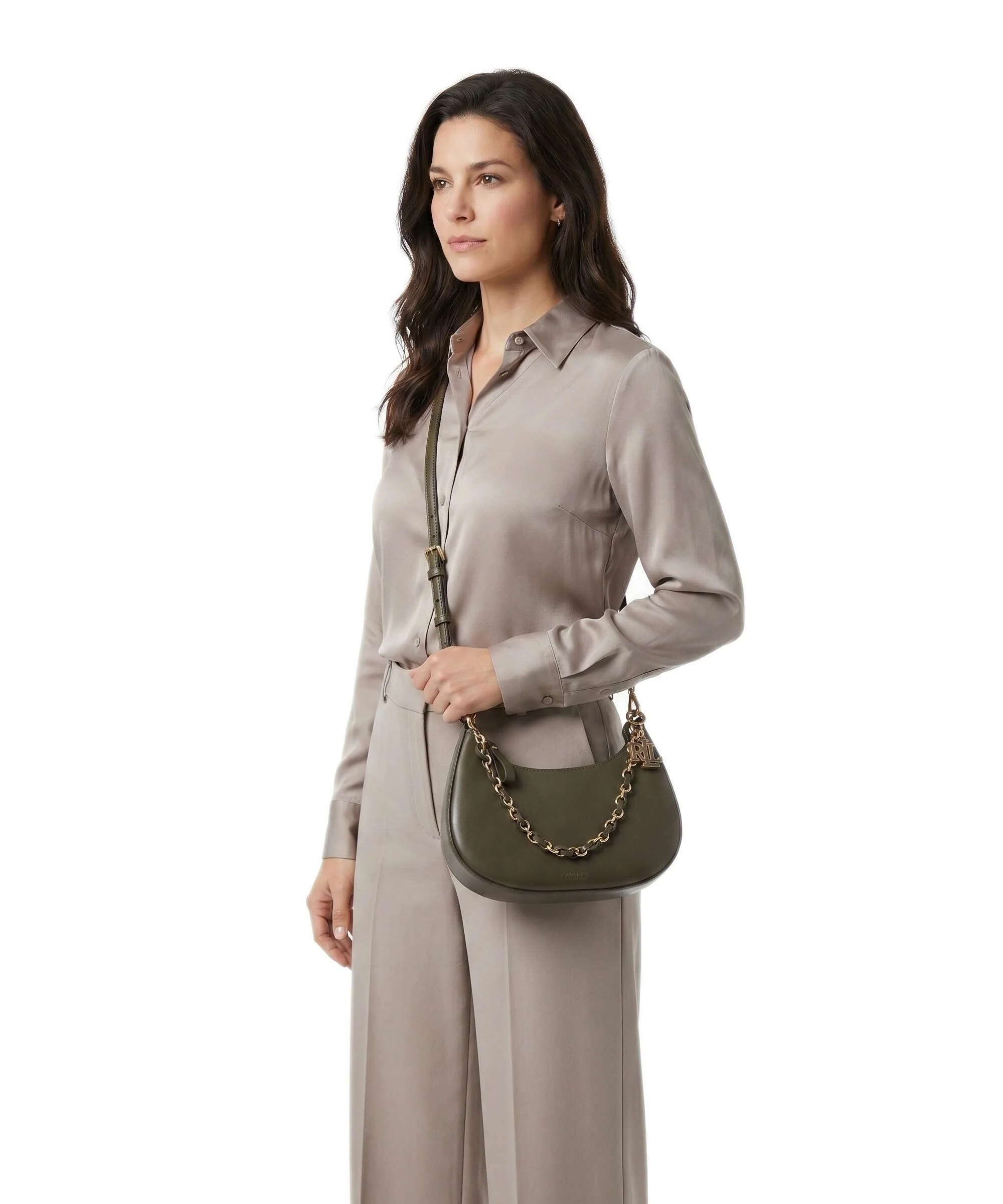 Lauren Ralph Lauren Marcy Medium Torba na ramię botanic green - Image 3
