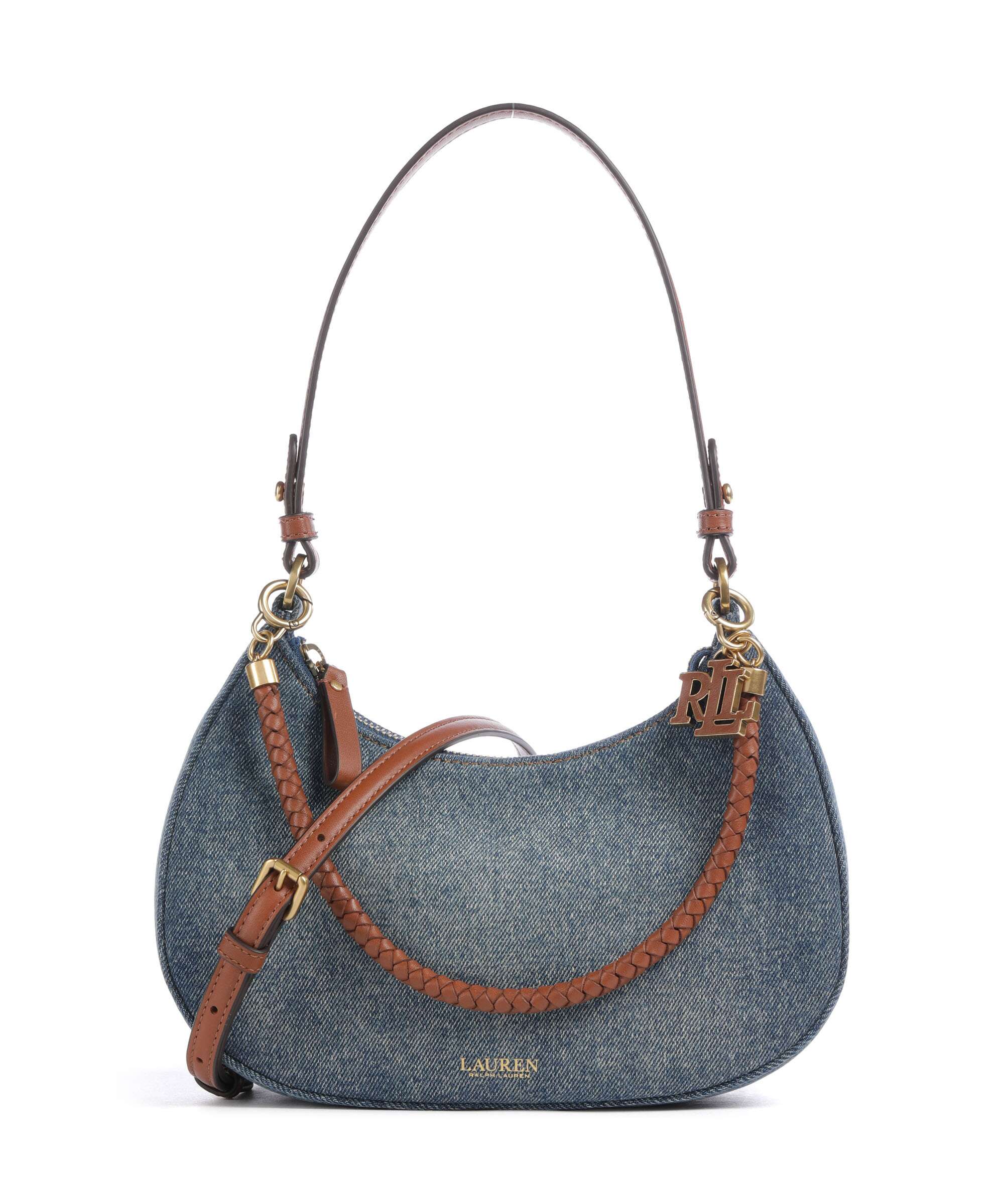 Lauren Ralph Lauren Marcy Medium Torba na ramię oxford blue/lauren tan