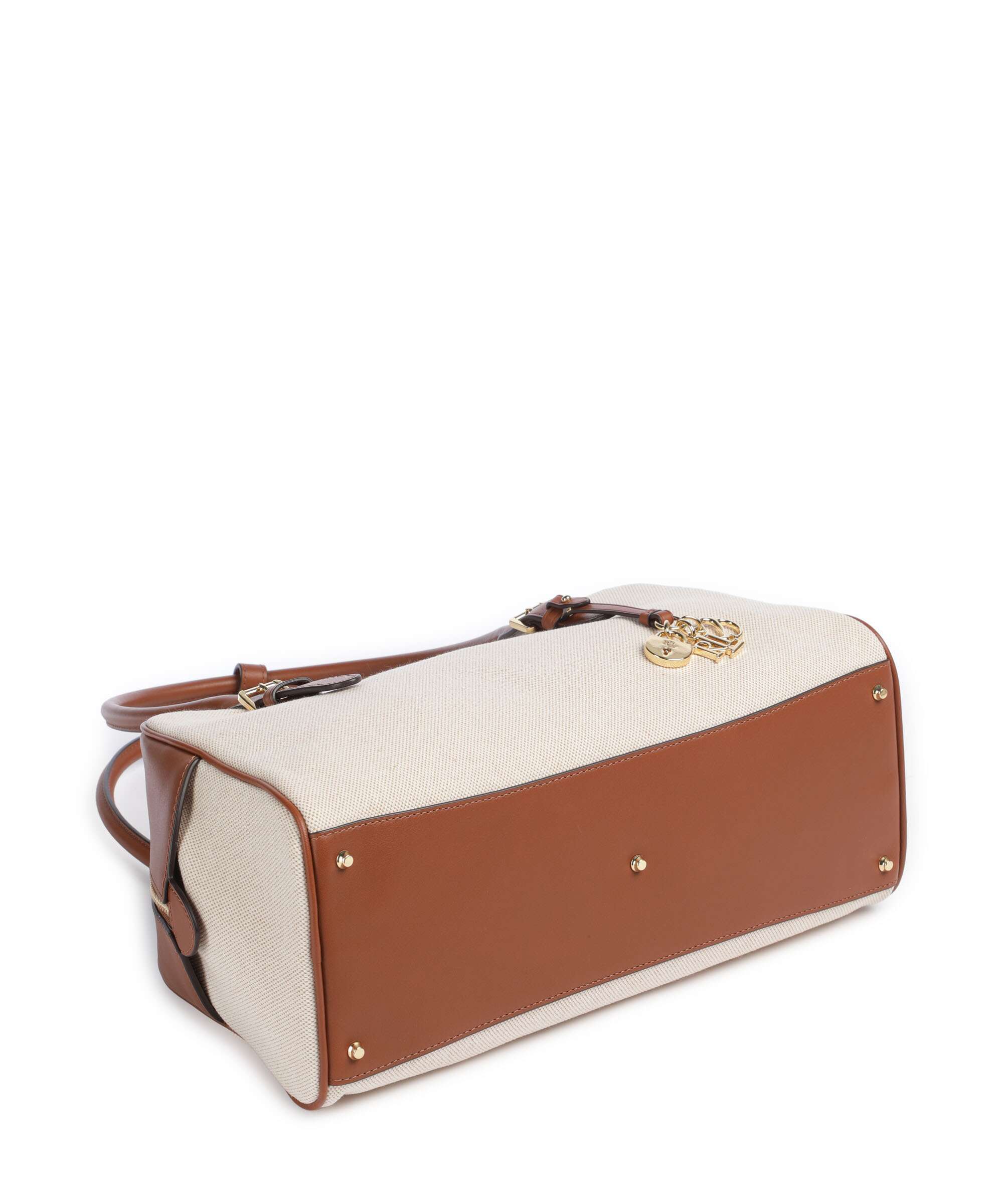 Lauren Ralph Lauren Marcy Torba na ramię natural/buff canvas/lauren tan - Image 5