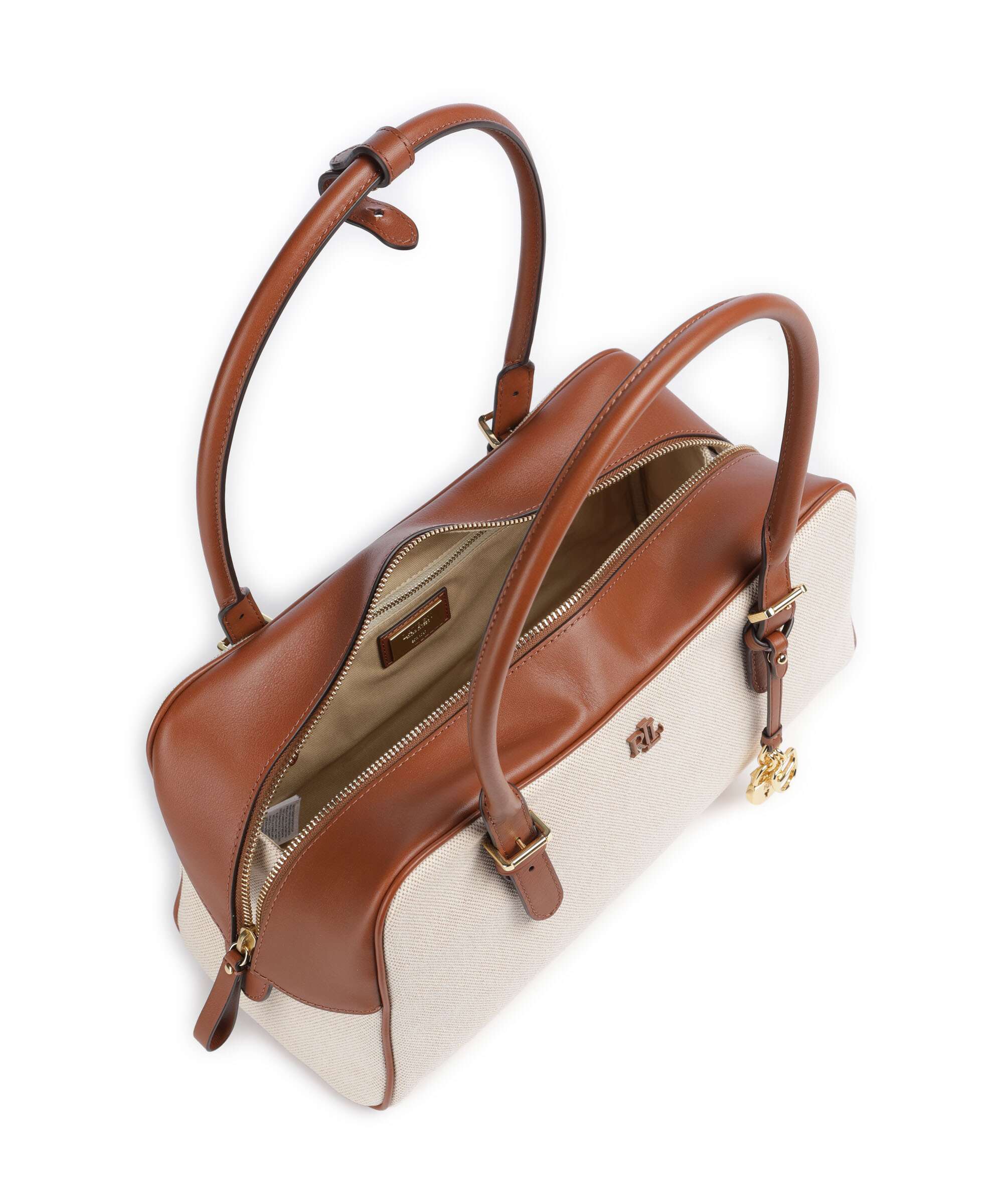 Lauren Ralph Lauren Marcy Torba na ramię natural/buff canvas/lauren tan - Image 6