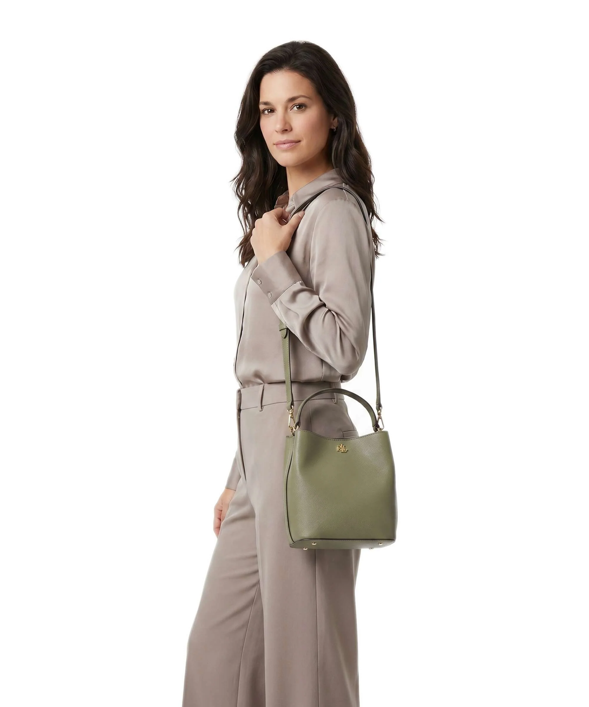 Lauren Ralph Lauren Reese Small Torebka worek sage green - Image 3