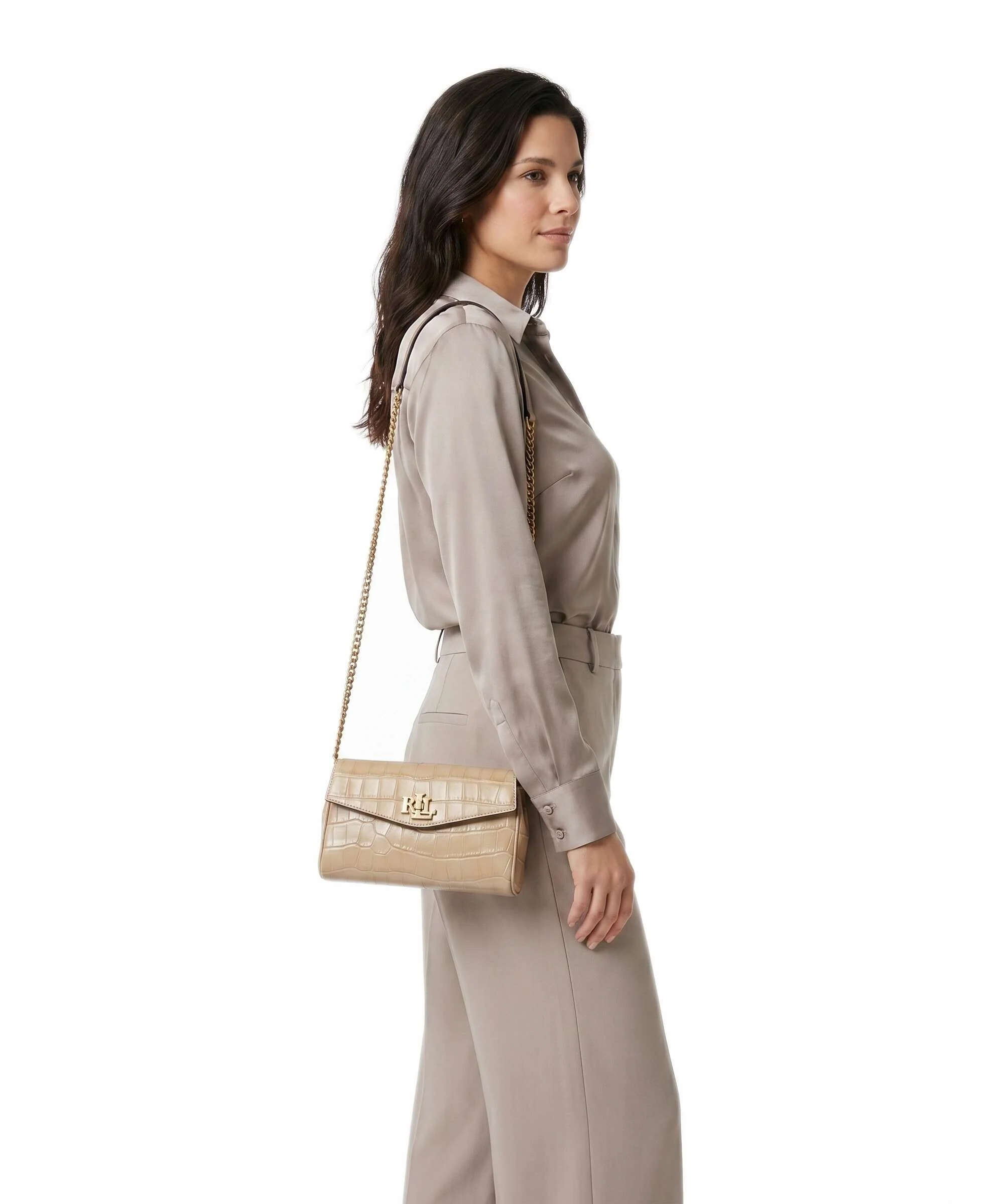 Lauren Ralph Lauren Tanner Large Torba przez ramię tan - Image 3