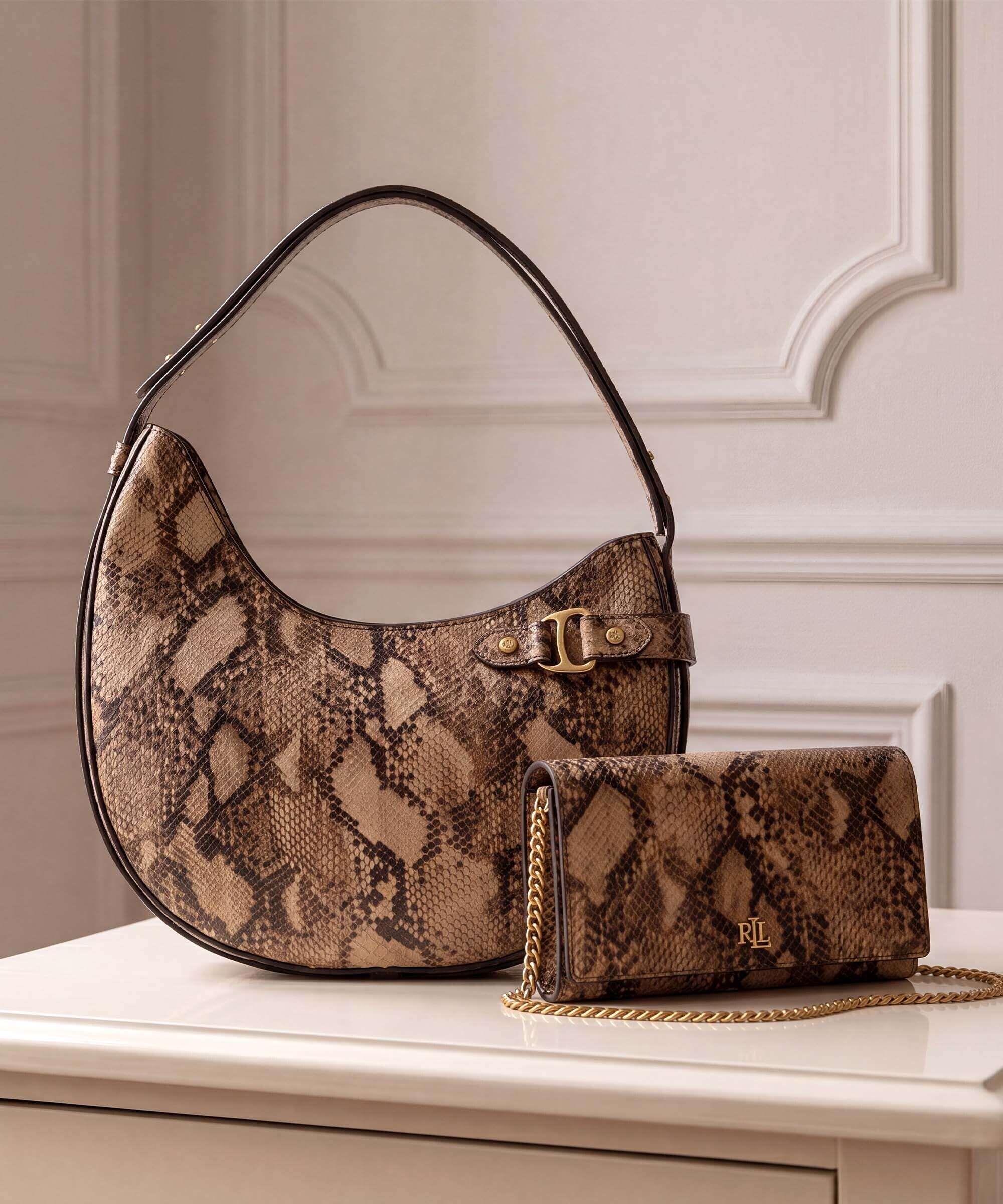 Lauren Ralph Lauren Tasha Large Torebka worek tan multi - Image 2