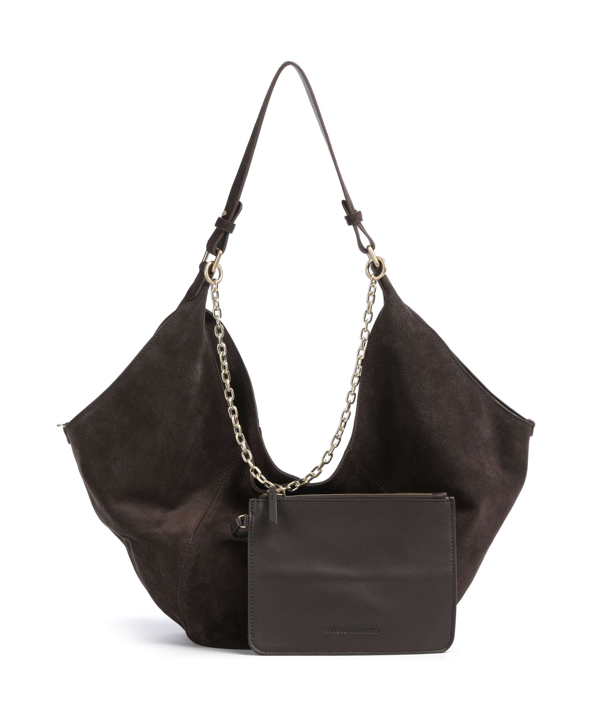 Les Visionnaires Amelie Cozy Chain Torebka worek dark brown - Image 4