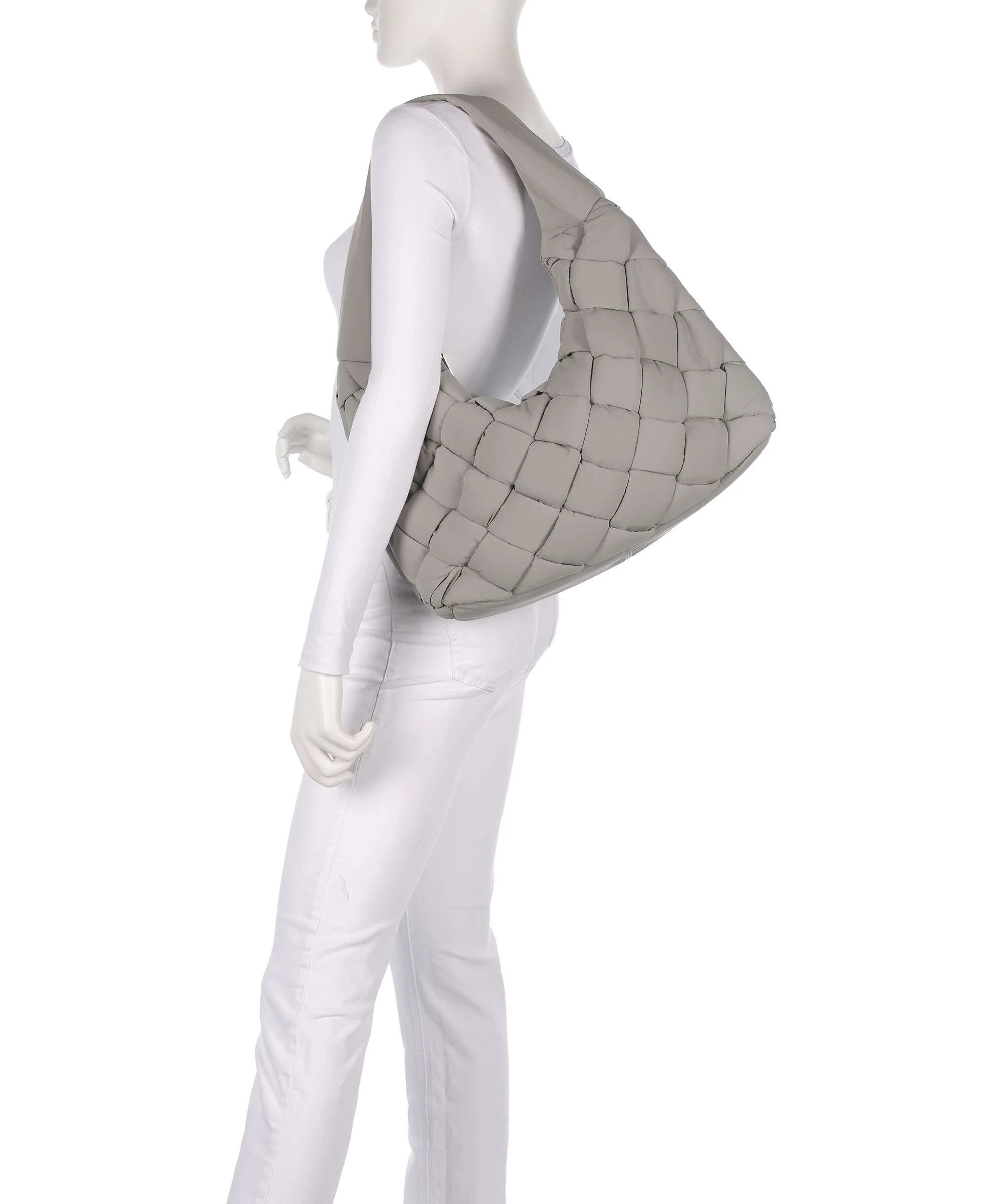 Liebeskind Bo Weaved Nylon L Torebka worek neutral grey - Image 3