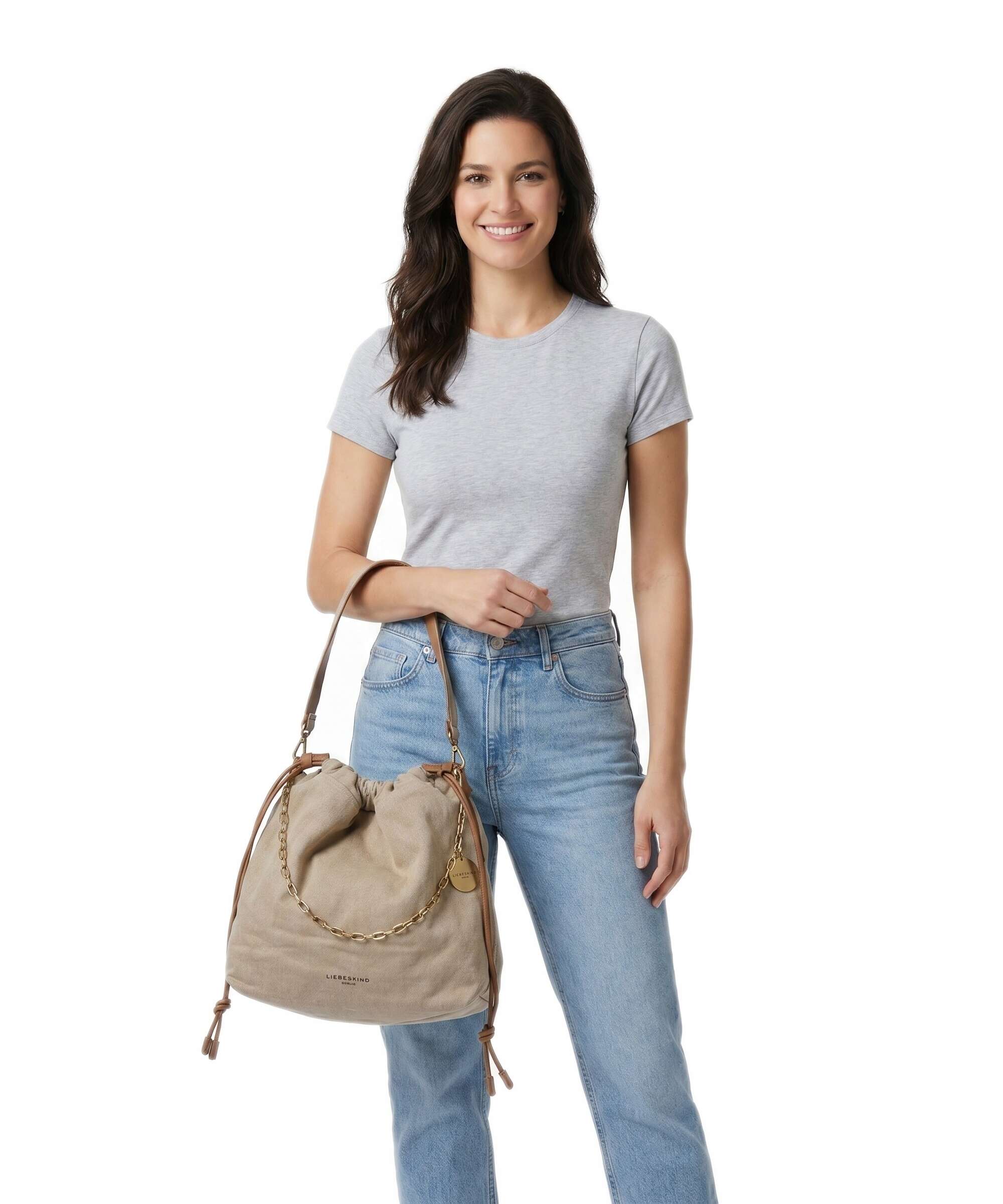 Liebeskind Lya II Denim M Torebka worek beige - Image 3