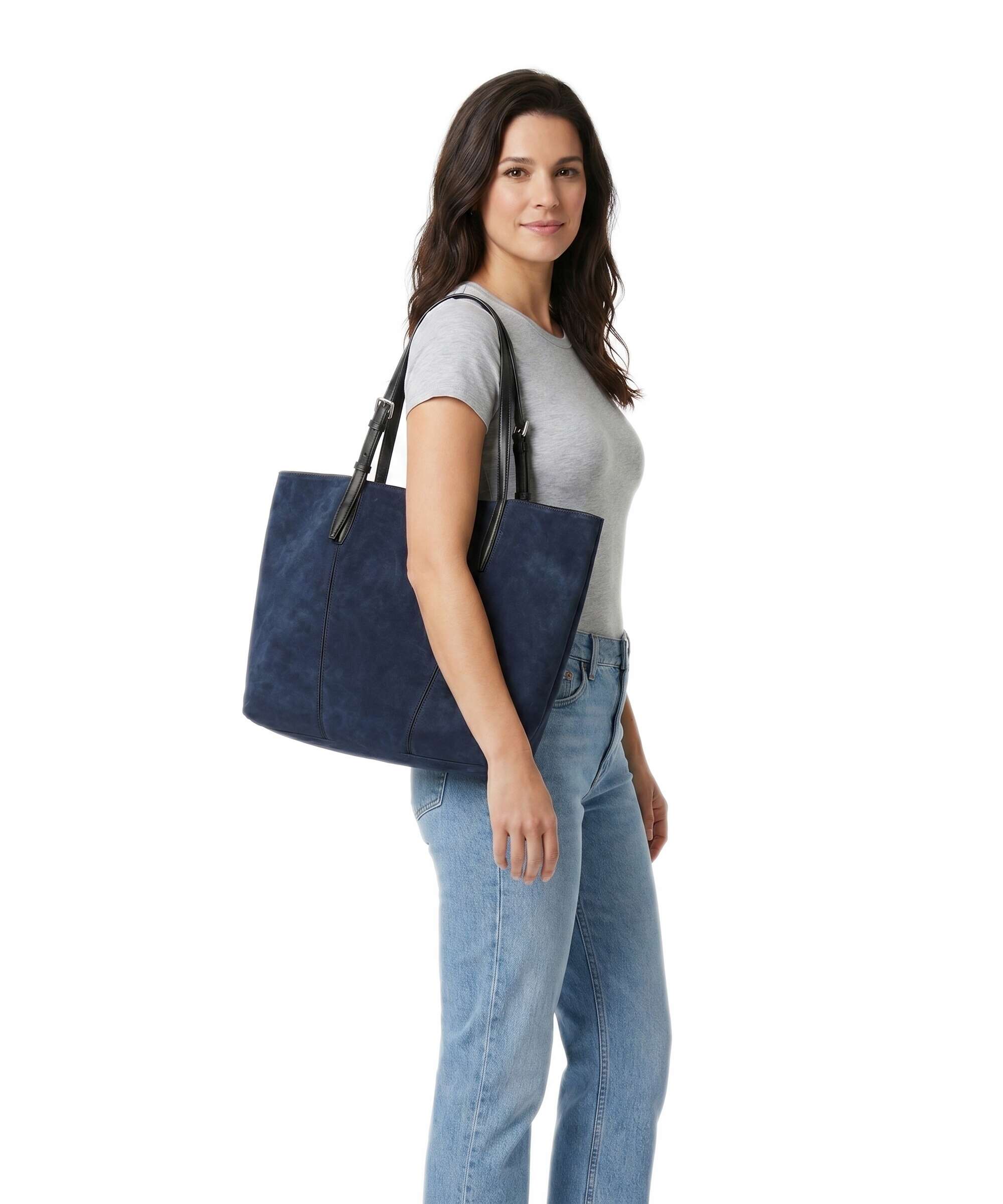 Liebeskind Una Recycled Suede M Torba na zakupy peacoat - Image 3