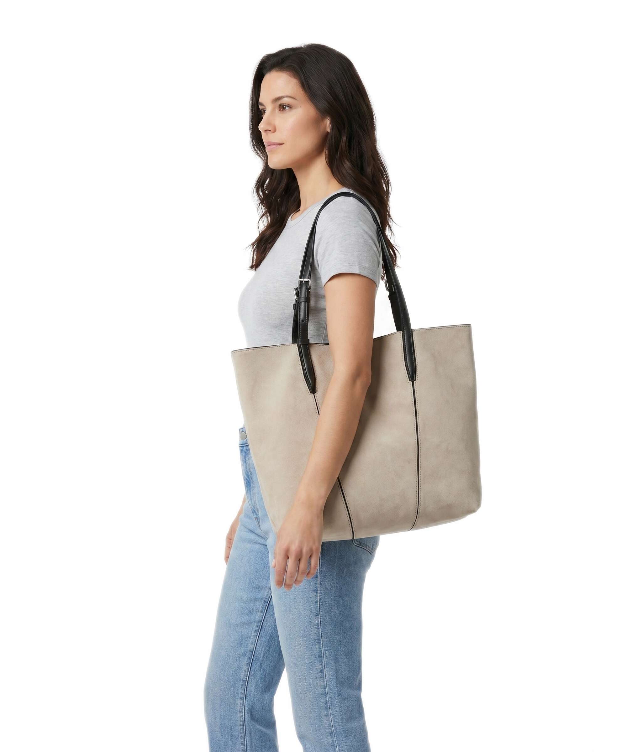 Liebeskind Una Recycled Suede M Torba na zakupy beige - Image 3