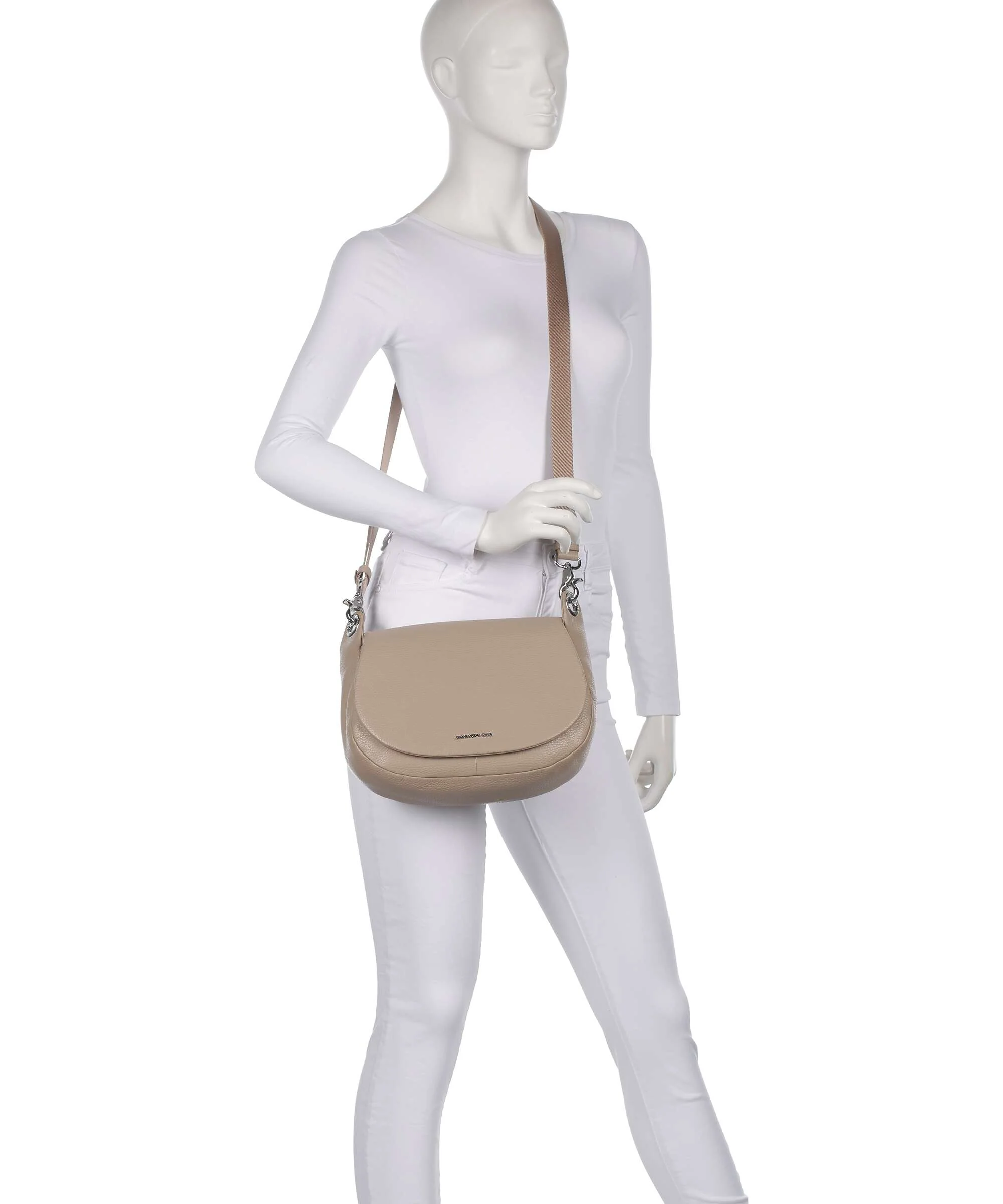 Mandarina Duck Mellow Leather Torba na ramię warm taupe - Image 4