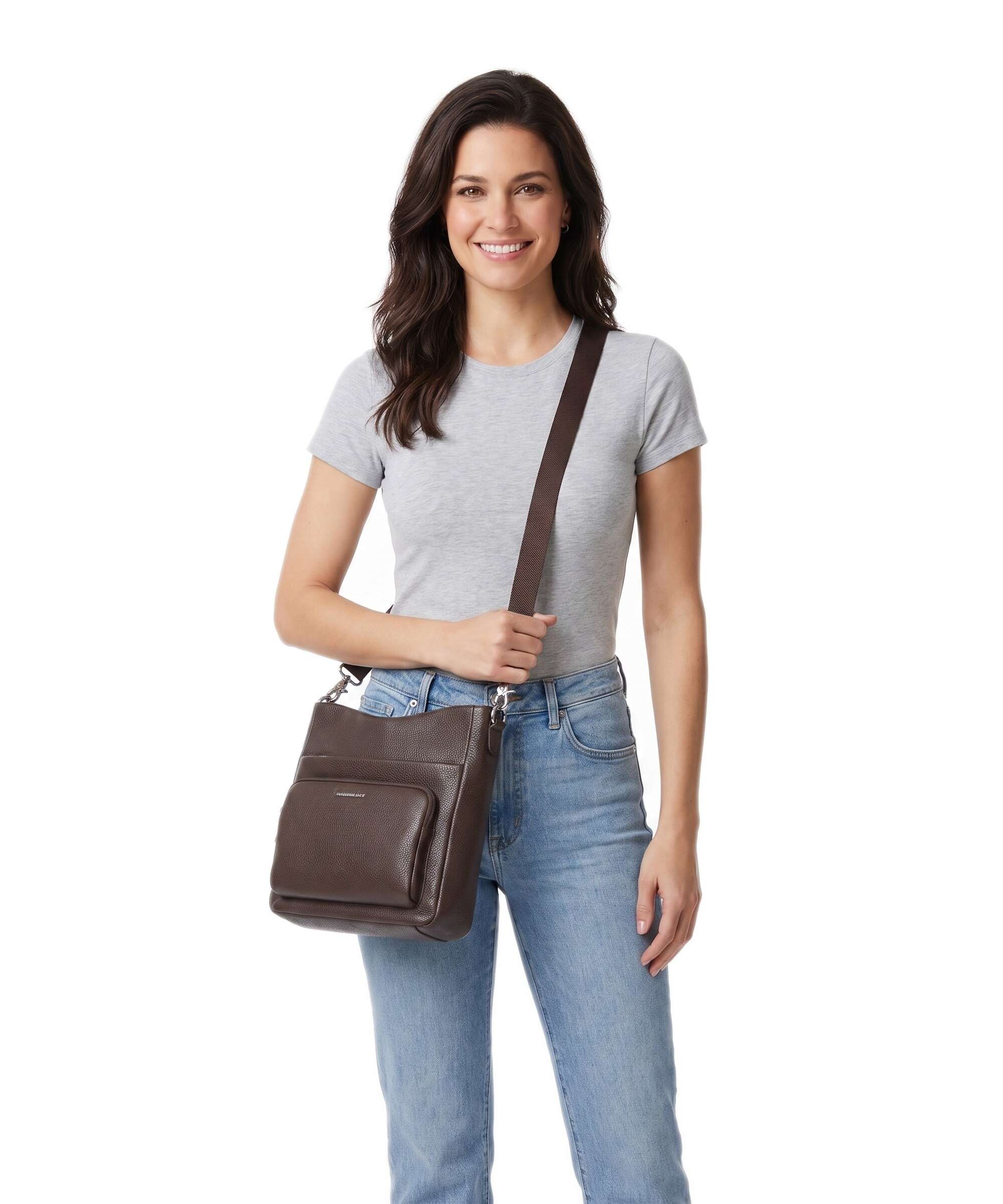 Mandarina Duck Mellow Leather Torba przez ramię espresso - Image 3