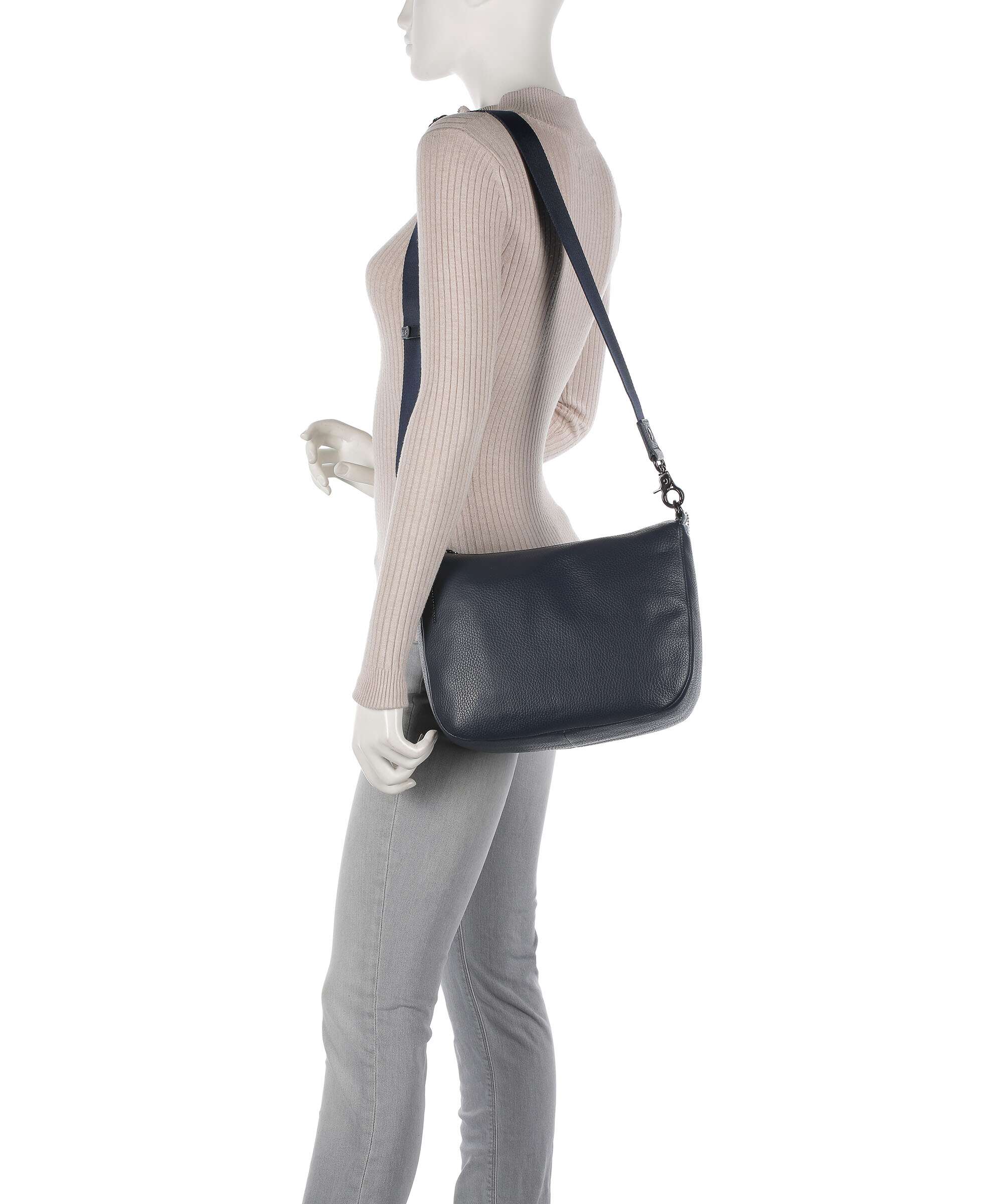 Mandarina Duck Mellow Leather Torba przez ramię dress blue - Image 3