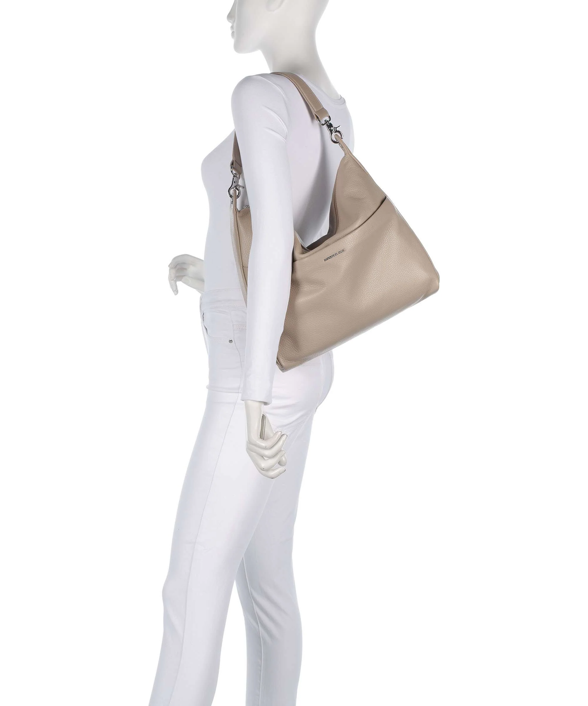 Mandarina Duck Mellow Leather Torebka worek warm taupe - Image 3