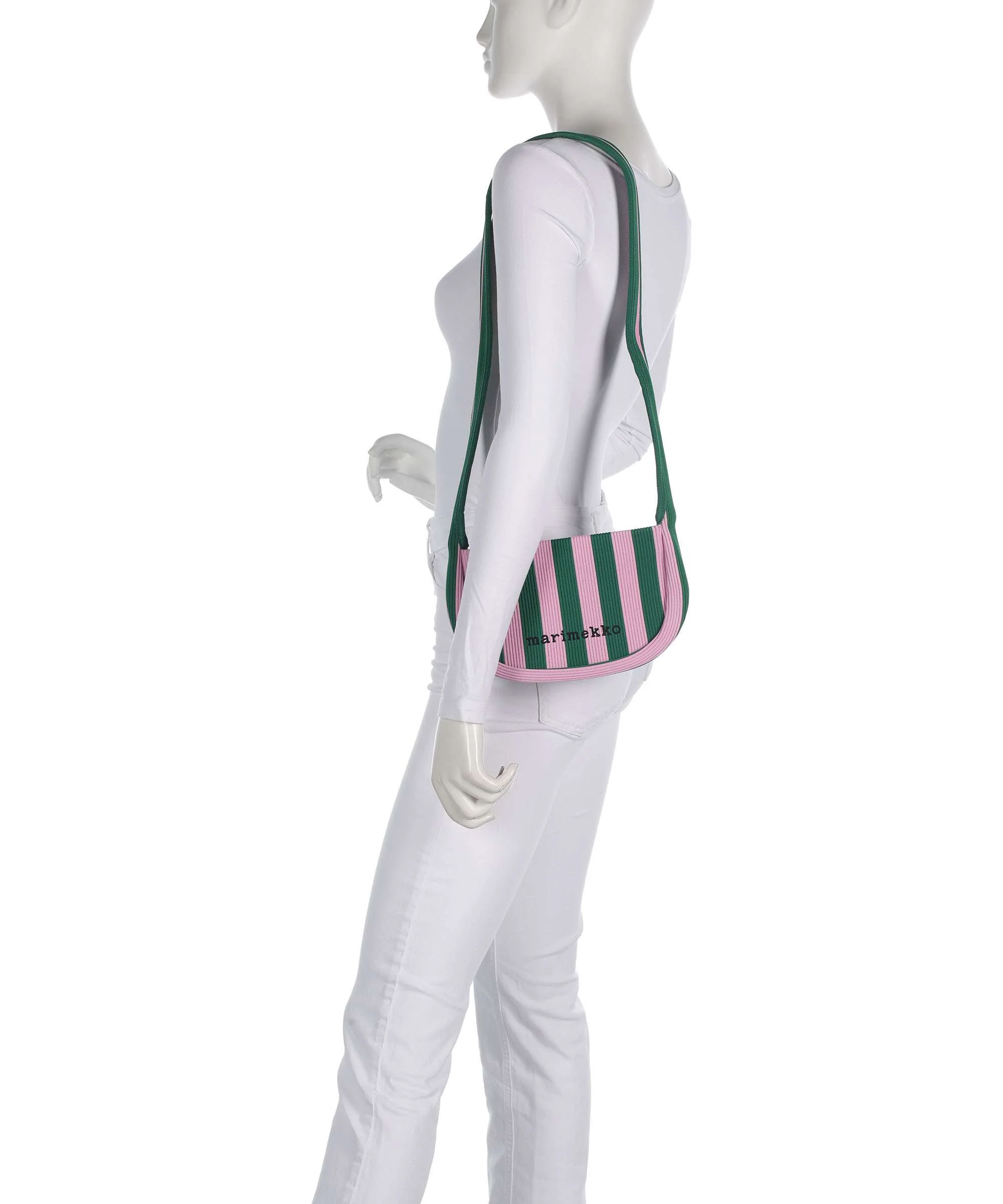 Marimekko Knitted Merirosvo Torba na ramię pink/dark green - Image 3