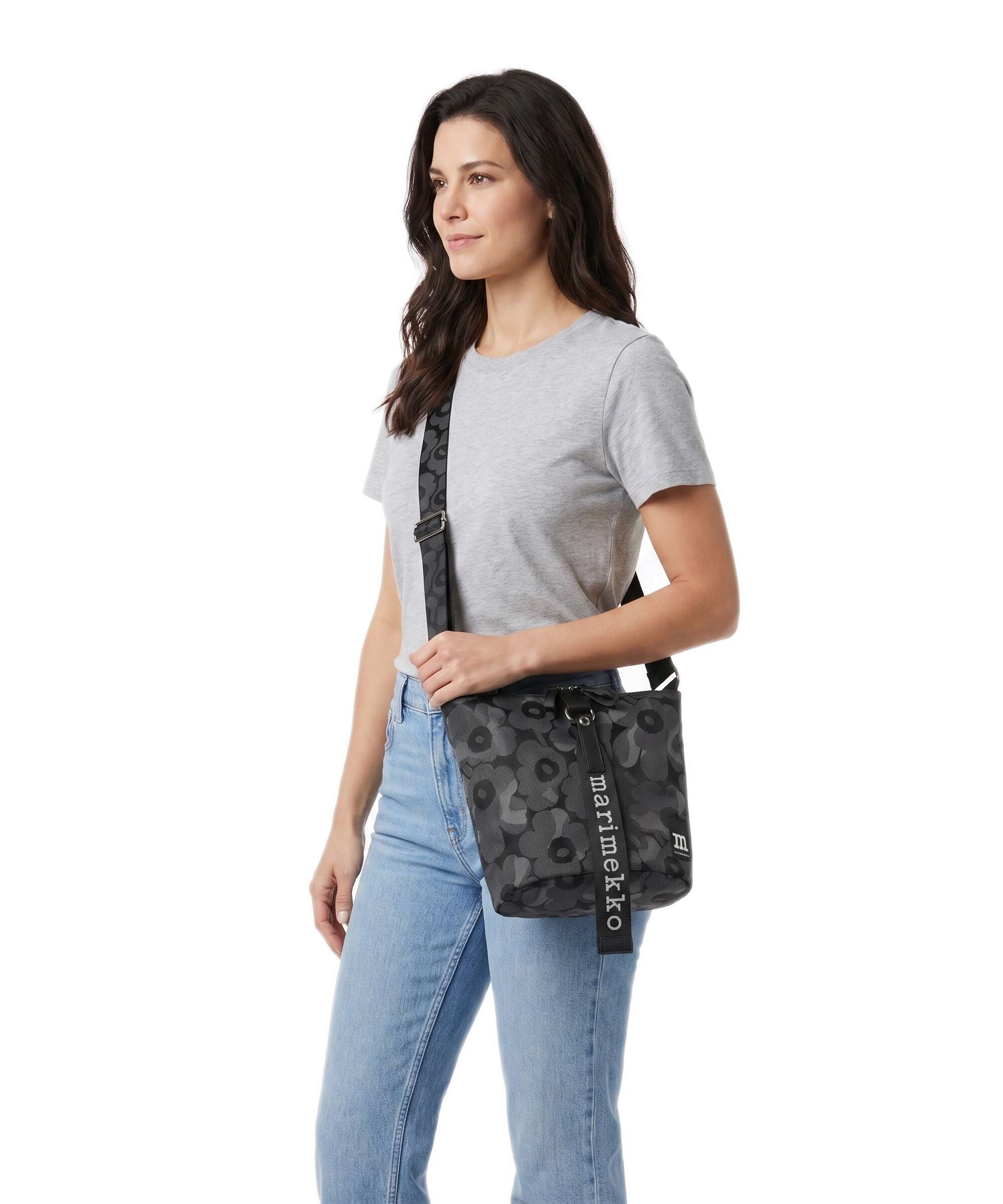Marimekko Wear All Day Unikko Torebka worek grey/dark grey - Image 3