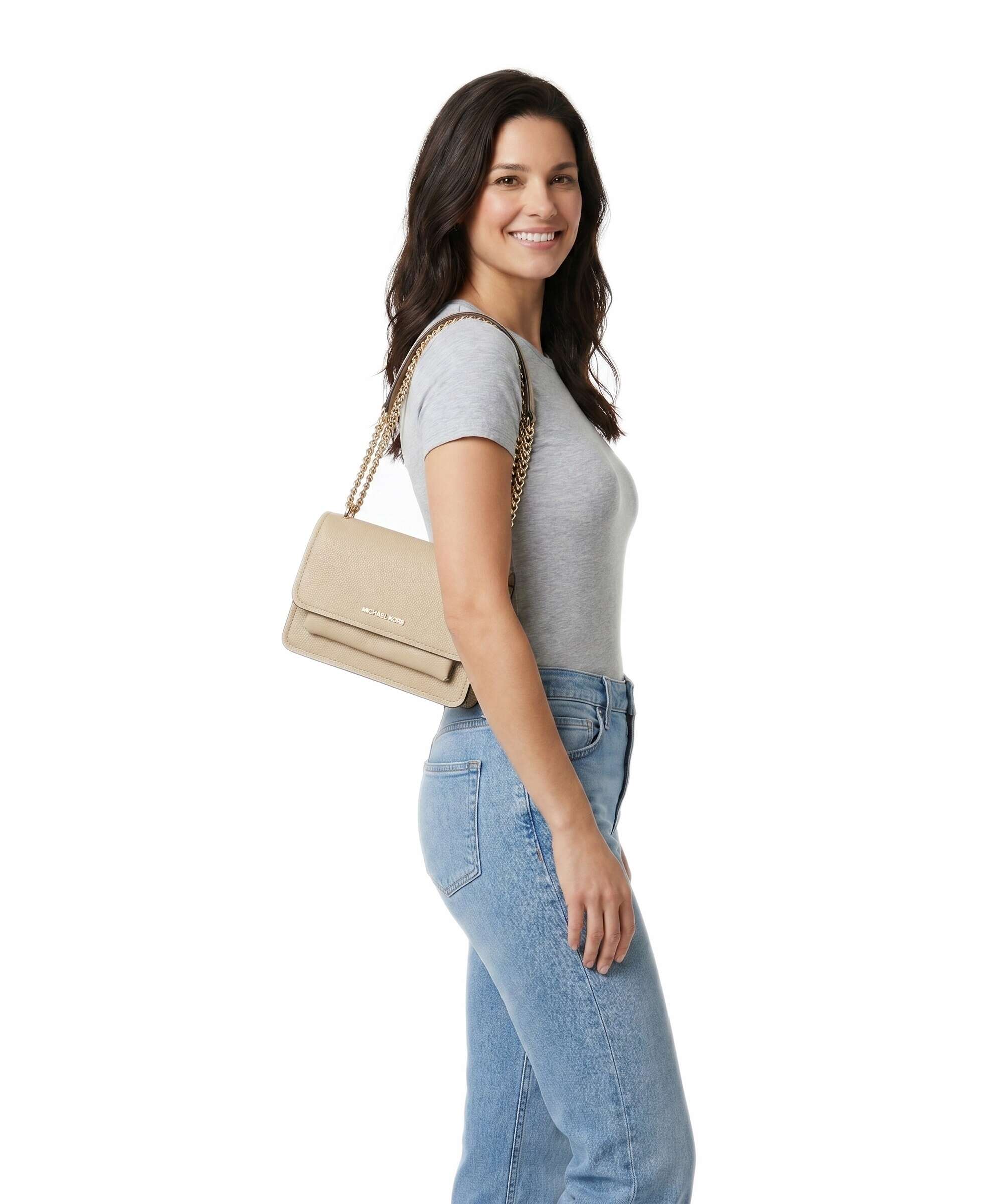 Michael Kors Claire Small Torba na ramię khaki - Image 4