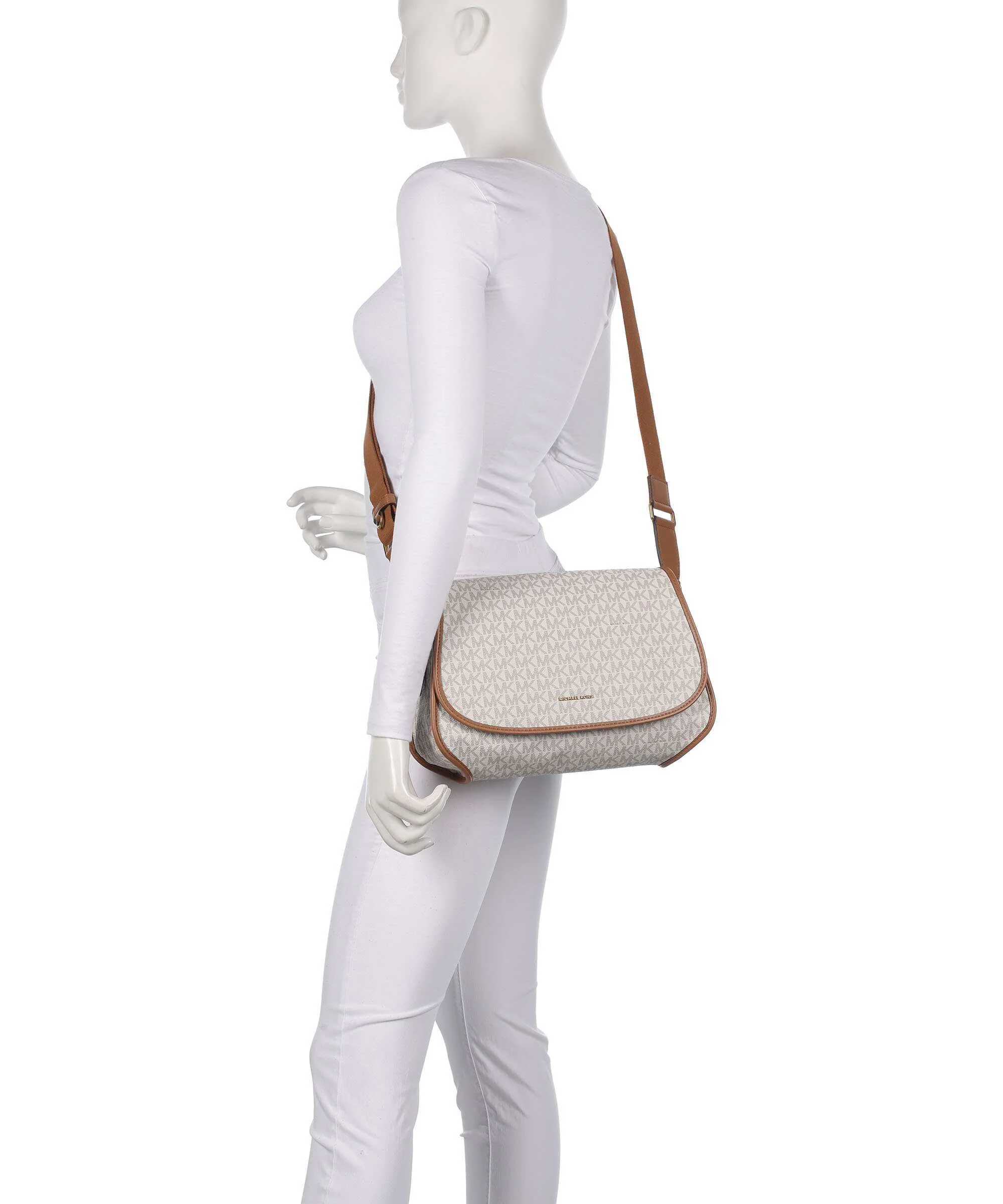 Michael Kors Holmes Medium Torba na ramię vanilla/acorn - Image 4