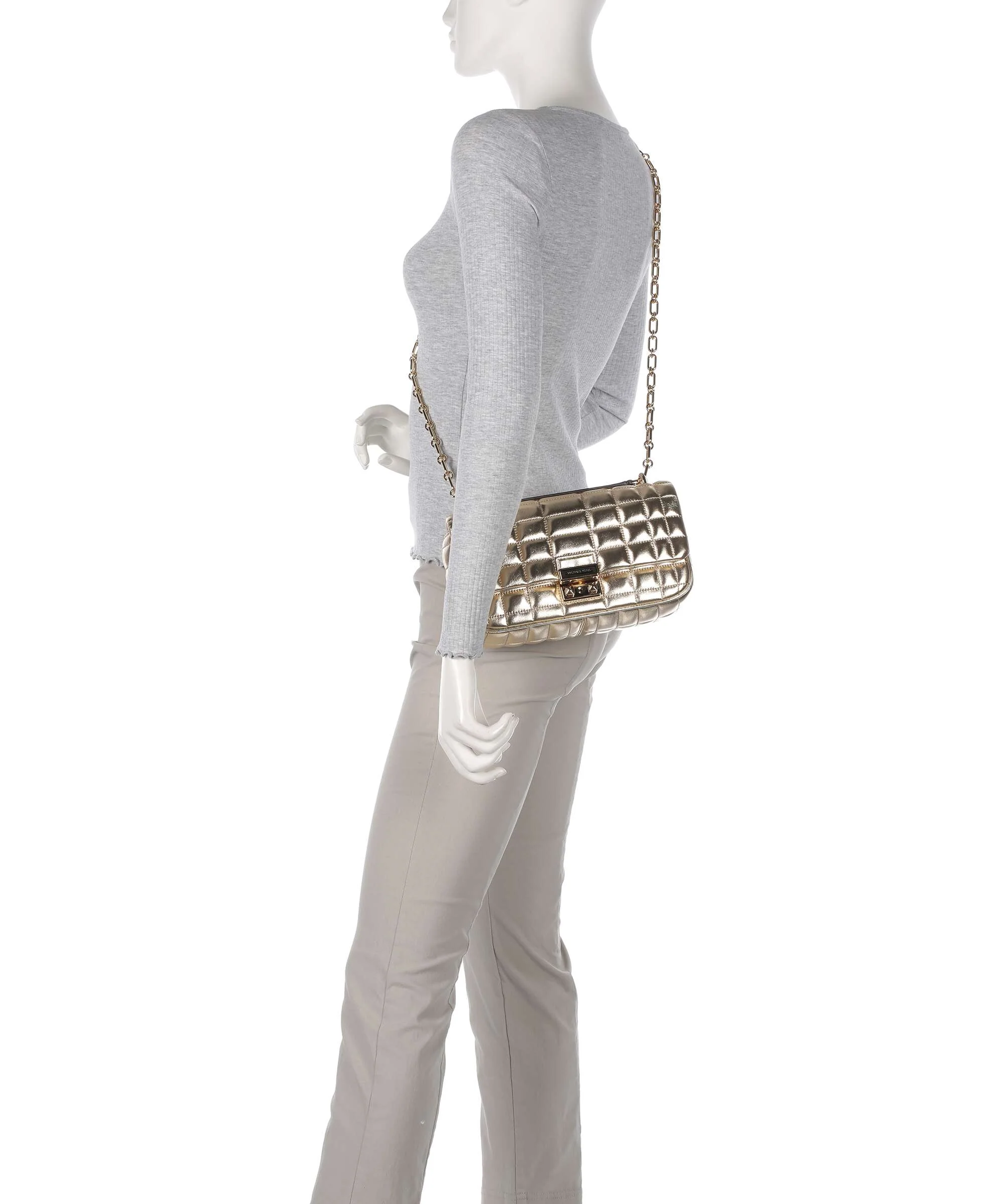 Michael Kors Tribeca Torba na ramię pale gold - Image 3