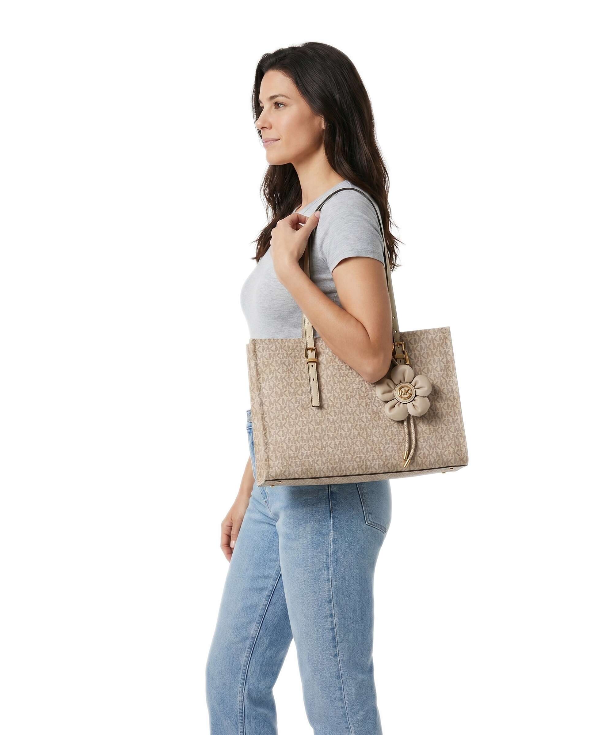 Michael Kors Zadie Medium Torba na zakupy khaki - Image 3