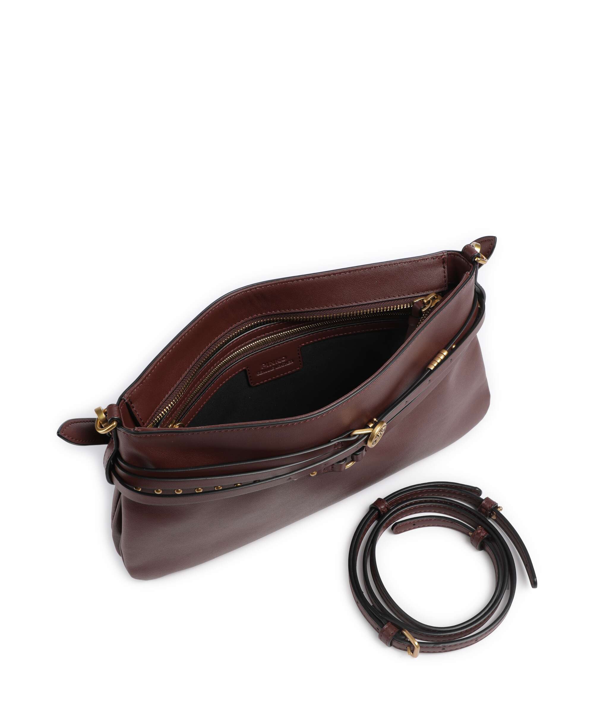 Pinko Belt Classic Torba na ramię burgundy wine/antique gold - Image 5
