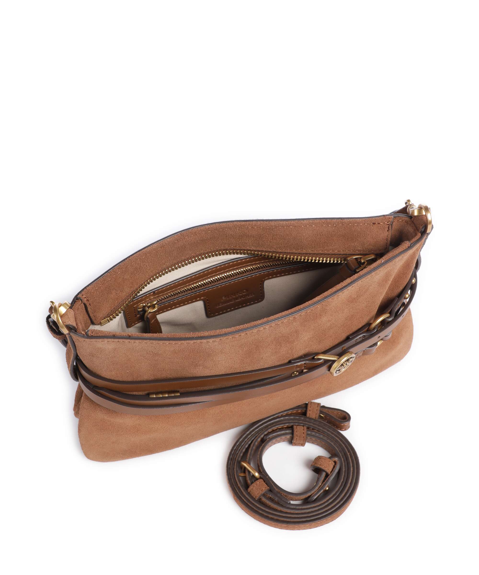 Pinko Belt Mini Torba na ramię marrone/leone/antique gold - Image 7