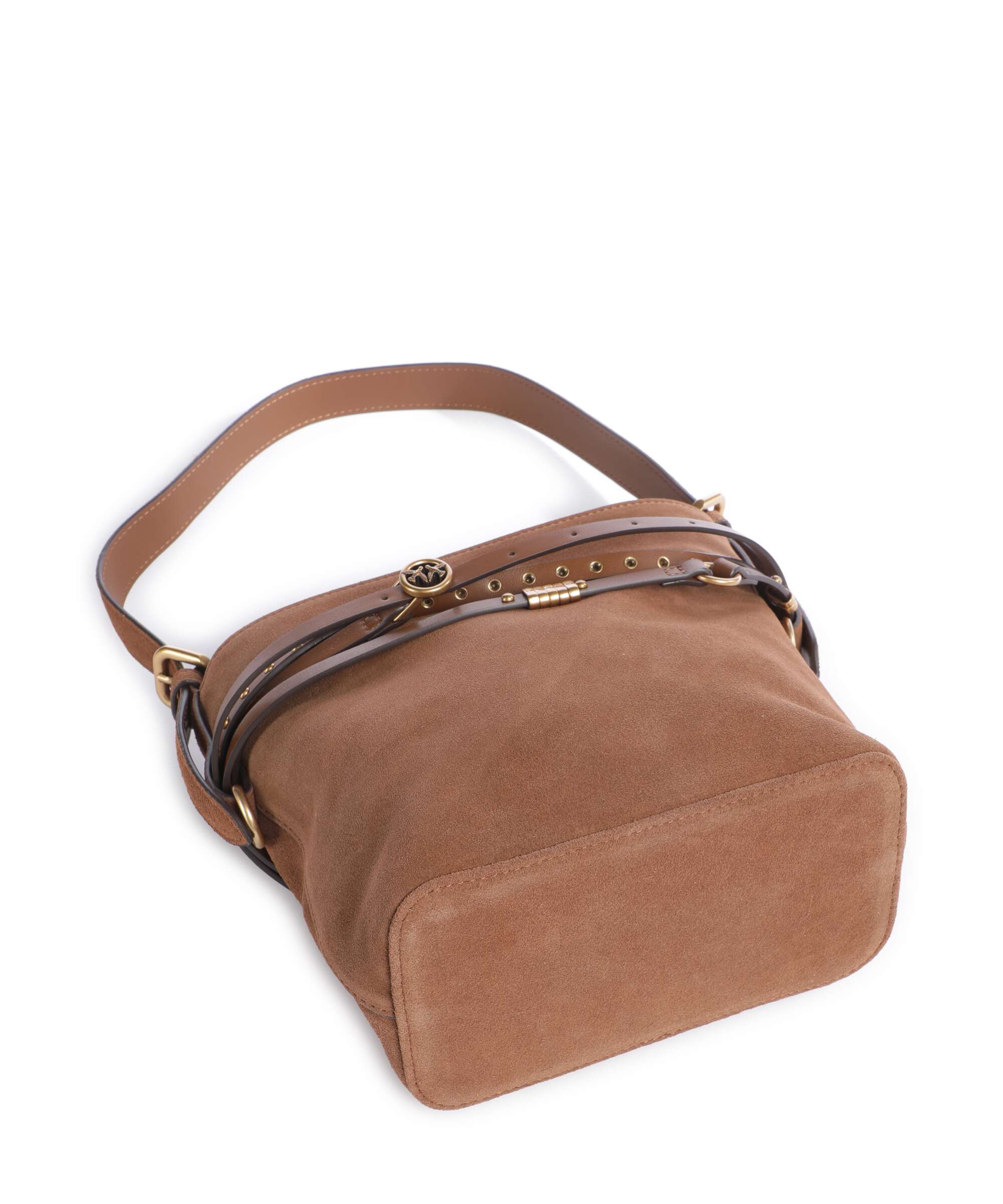 Pinko Belt Mini Torebka worek marrone/leone/antique gold - Image 5