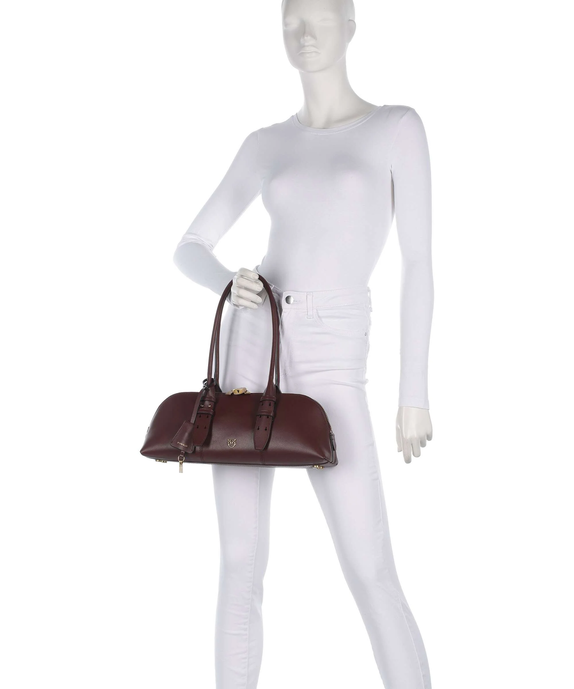 Pinko Bowling Horizontal Big Torebka burgundy wine/antique gold - Image 3