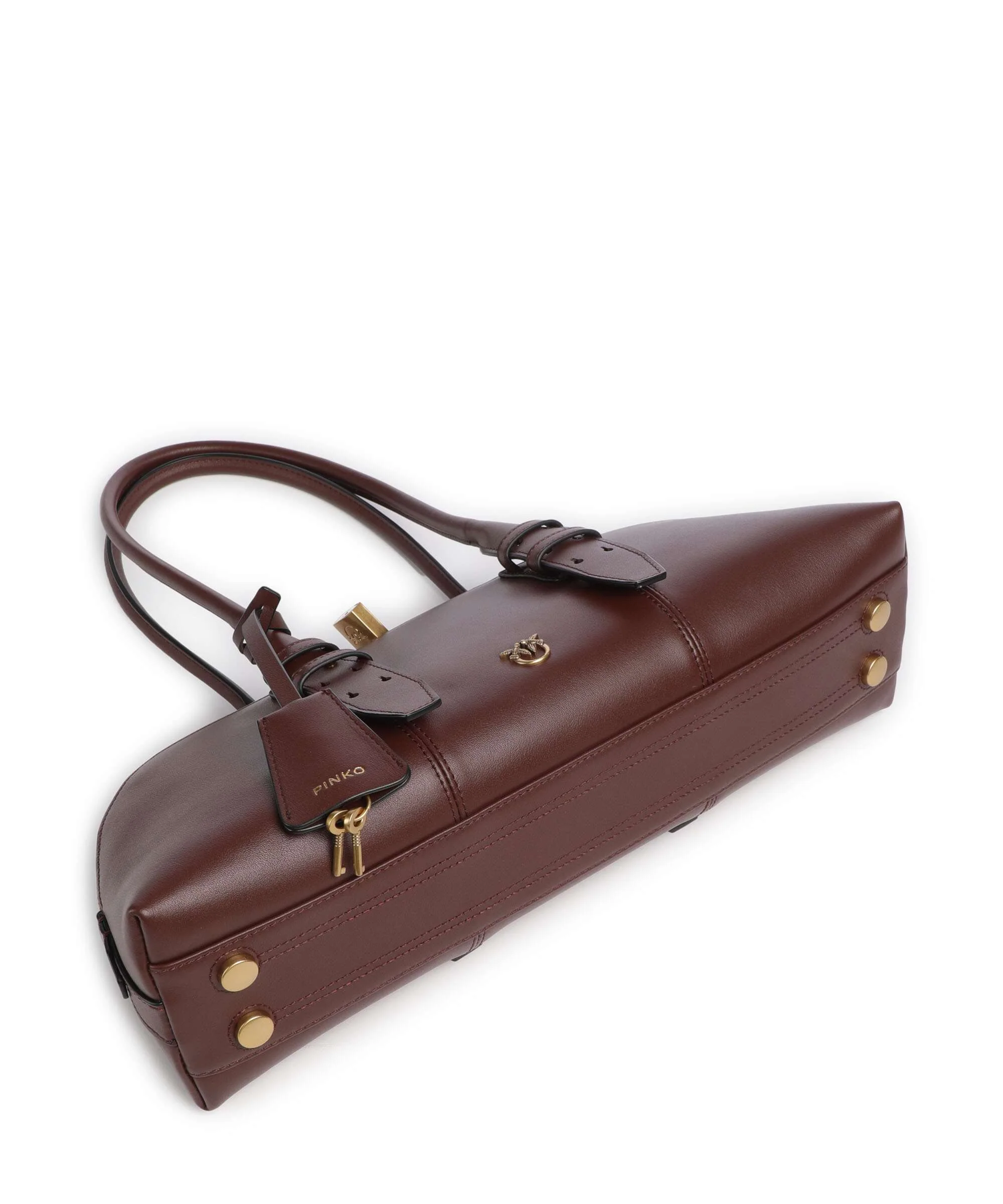 Pinko Bowling Horizontal Big Torebka burgundy wine/antique gold - Image 5