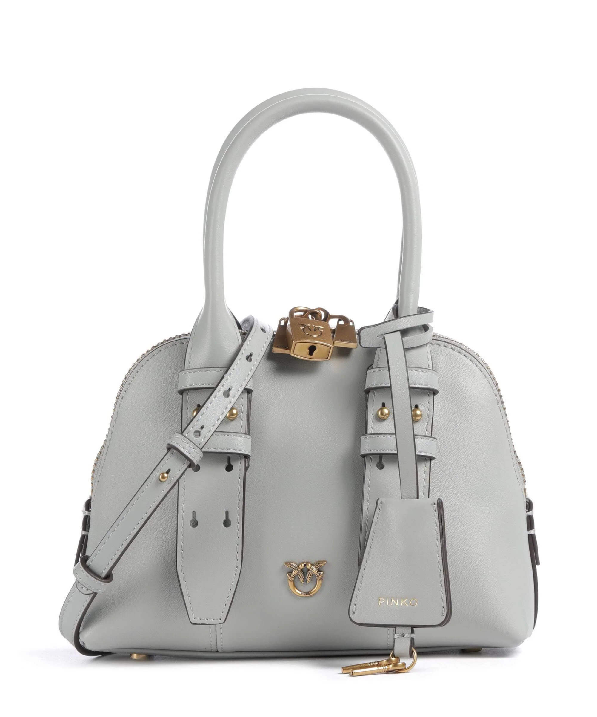 Pinko Bowling Mini Torebka grigio perla/antique gold