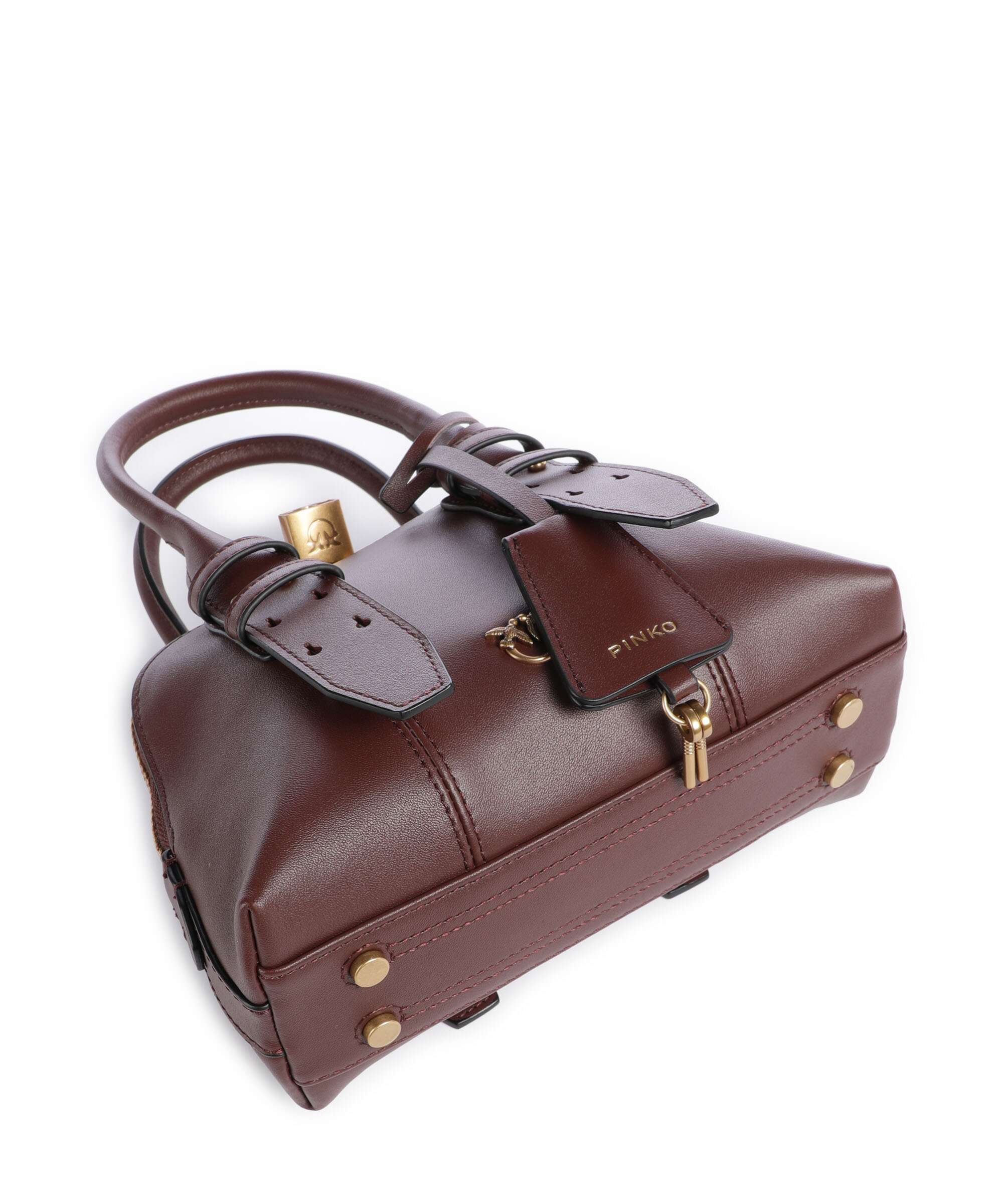 Pinko Bowling Mini Torebka burgundy wine/antique gold - Image 5