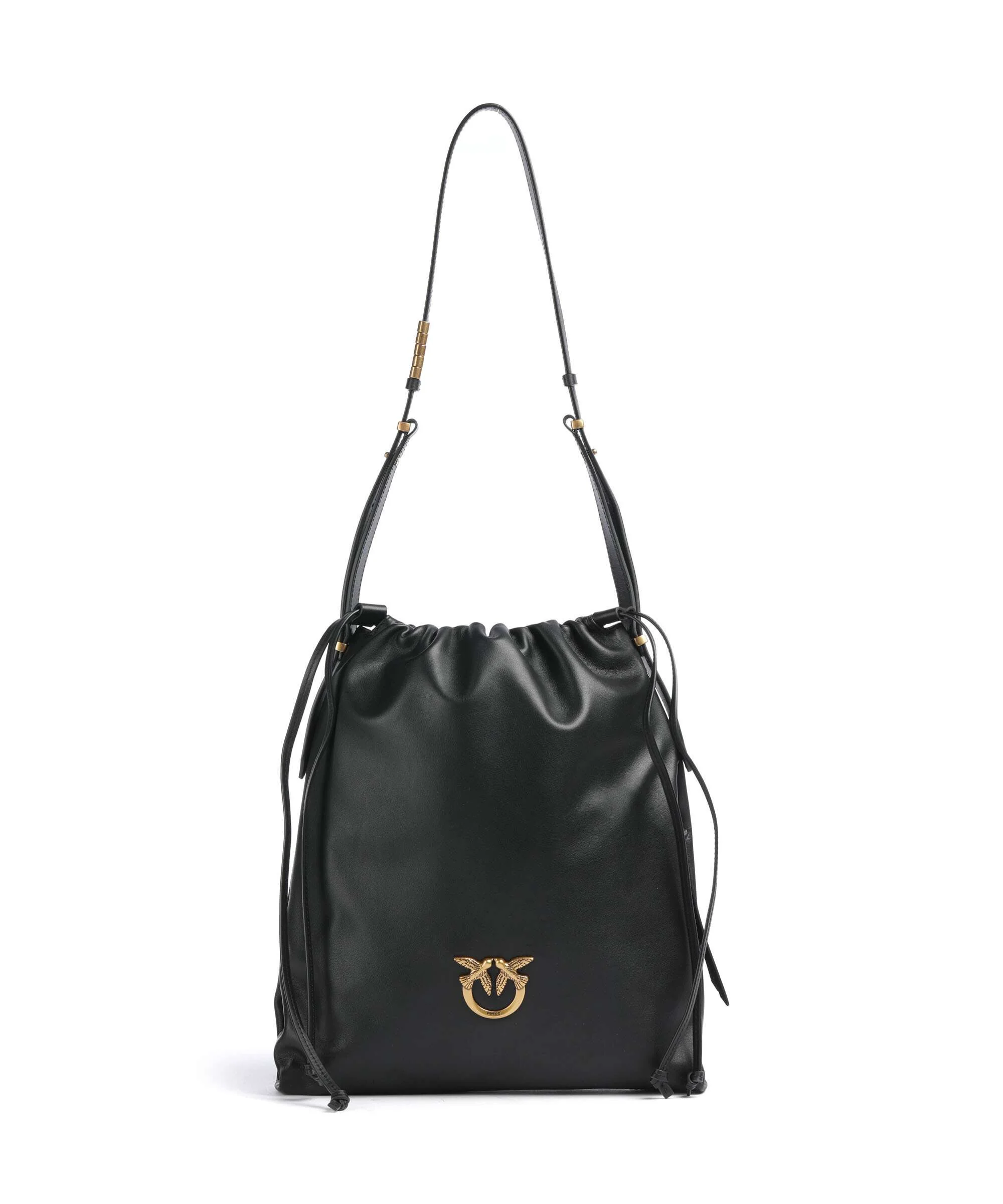 Pinko Classic Slouchy Torebka worek nero/antique gold