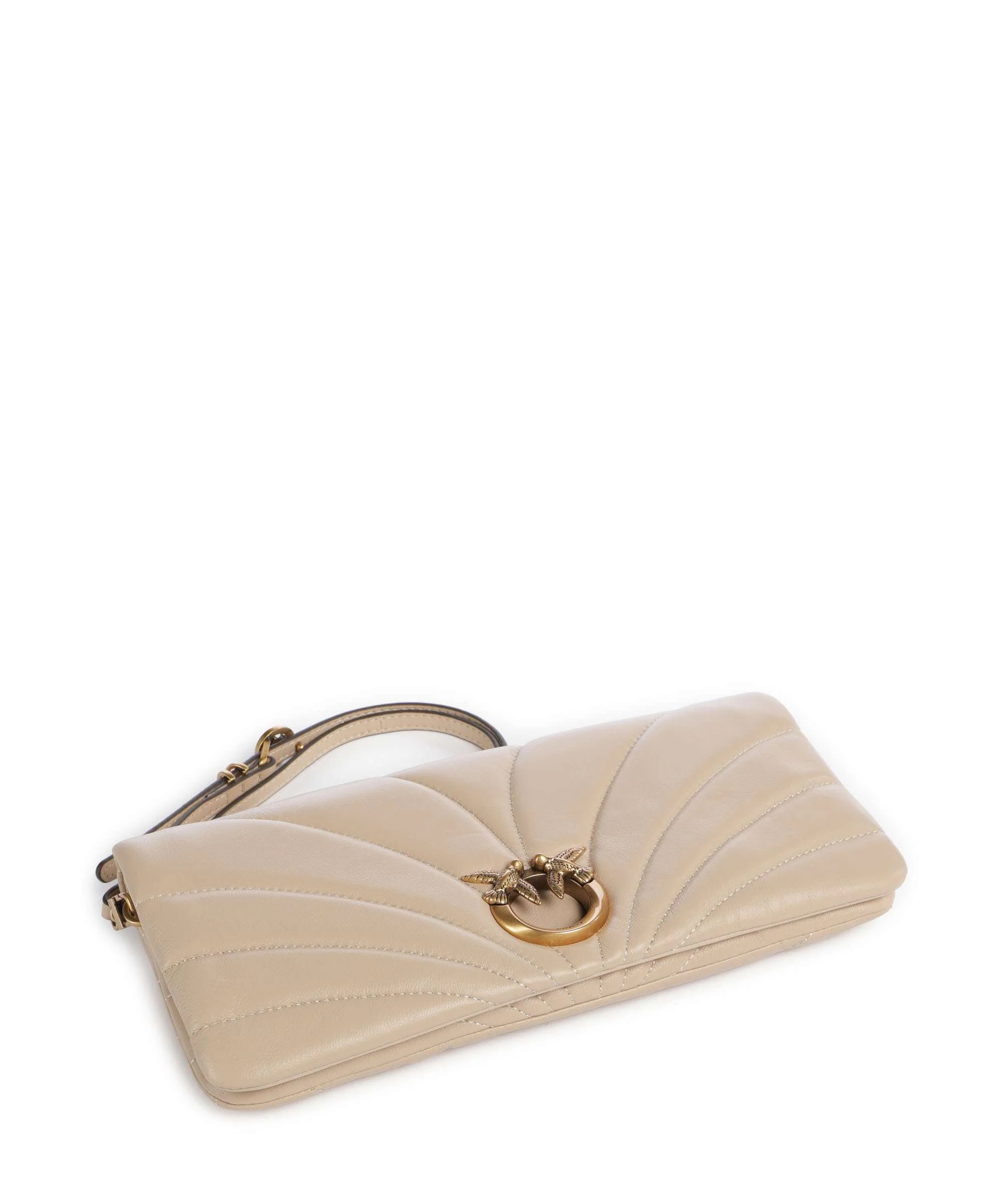 Pinko Click Horizontal Classic Torba przez ramię beige/grigio fumo/antique gold - Image 4
